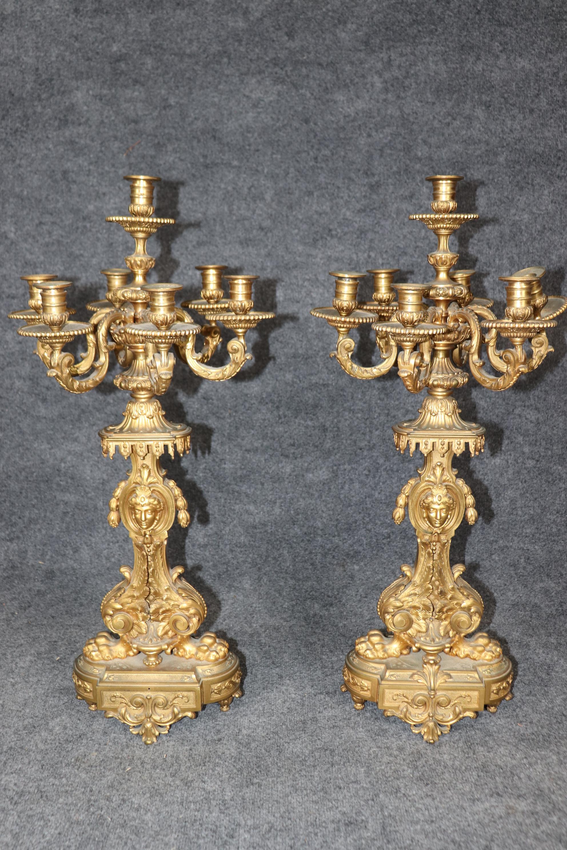 Fantastisches figurales Maiden-Sphinx-Uhr-Set im französischen Empire-Stil des 19. Jahrhunderts im Angebot 5