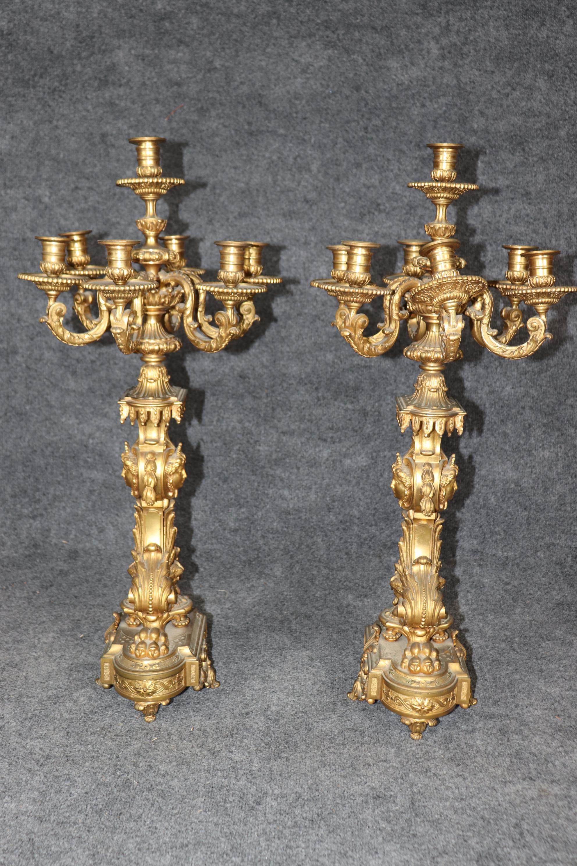 Fantastisches figurales Maiden-Sphinx-Uhr-Set im französischen Empire-Stil des 19. Jahrhunderts im Angebot 6