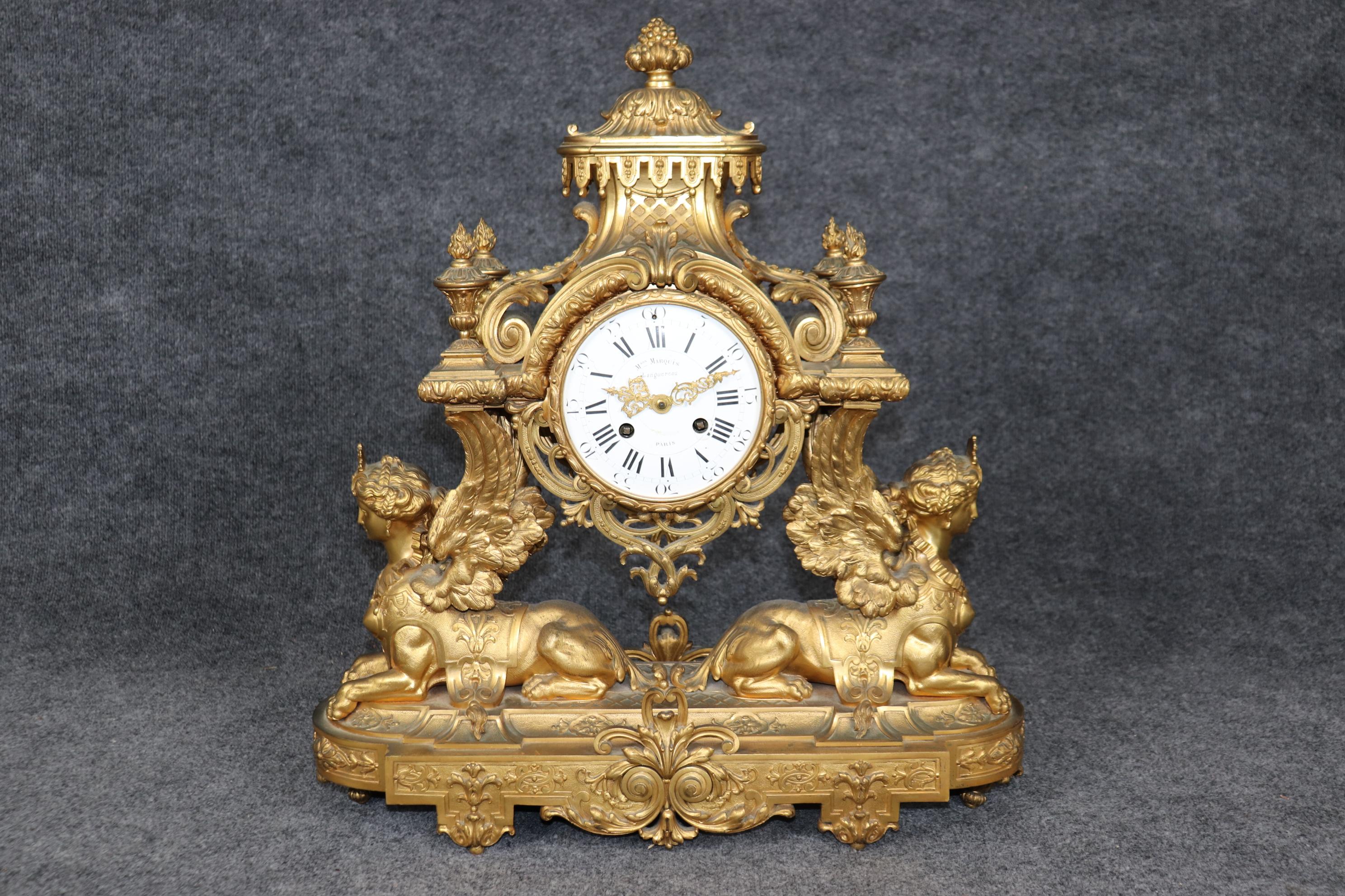 Fantastisches figurales Maiden-Sphinx-Uhr-Set im französischen Empire-Stil des 19. Jahrhunderts im Angebot 2