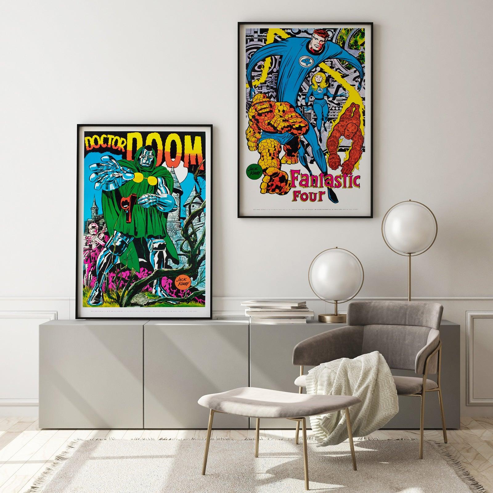 Fantastic and very colourful original Fantastic Four 1970 Marvel fan club Poster designed by King of Comic, Jack Kirby.


This original vintage poster was originally rolled and has been professionally linen-backed. It is sized 22 3/4 x 33 inches