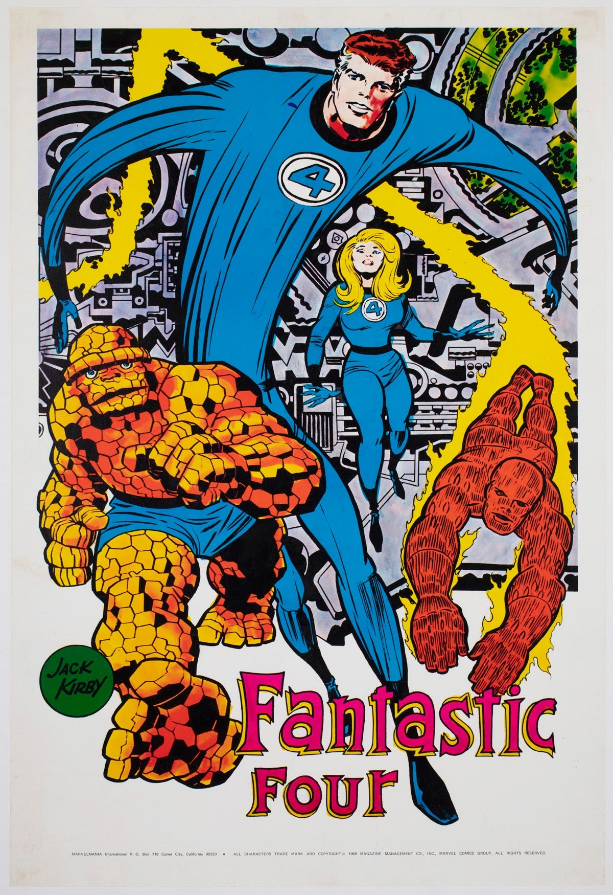 Fantastic Four 1970 Marvel Poster, Jack Kirby For Sale
