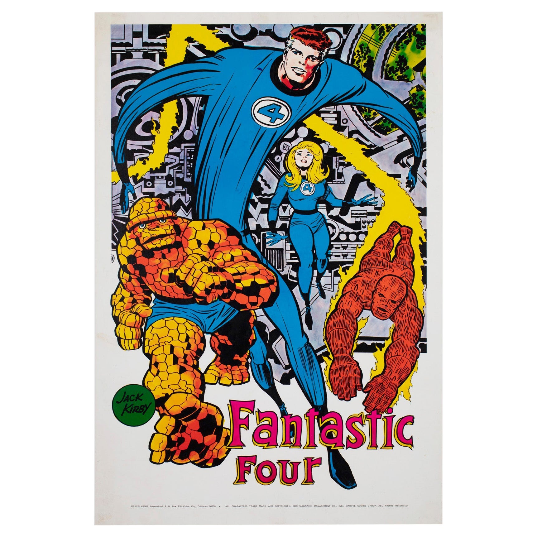 Los Cuatro Fantásticos 1970 Póster Marvel, Jack Kirby en venta