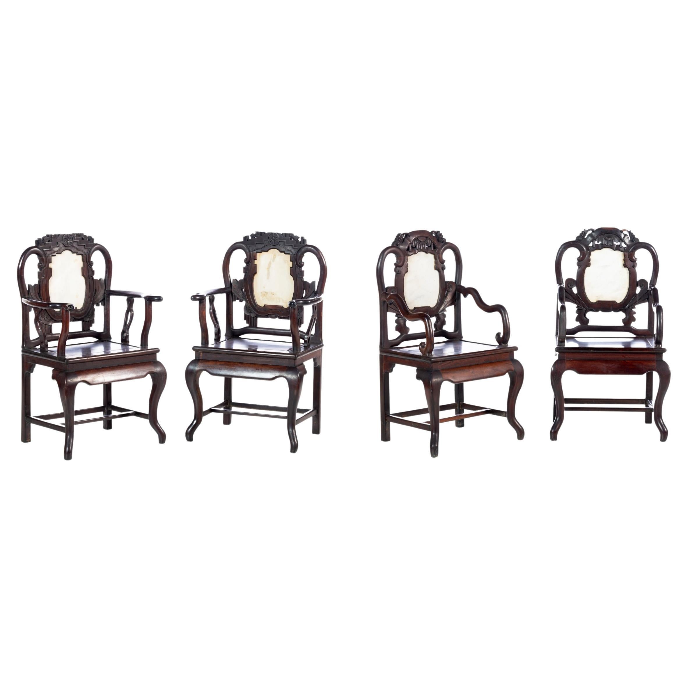 Fantastic Four (4) ARMCHAIRS  Chinese, 19th Century