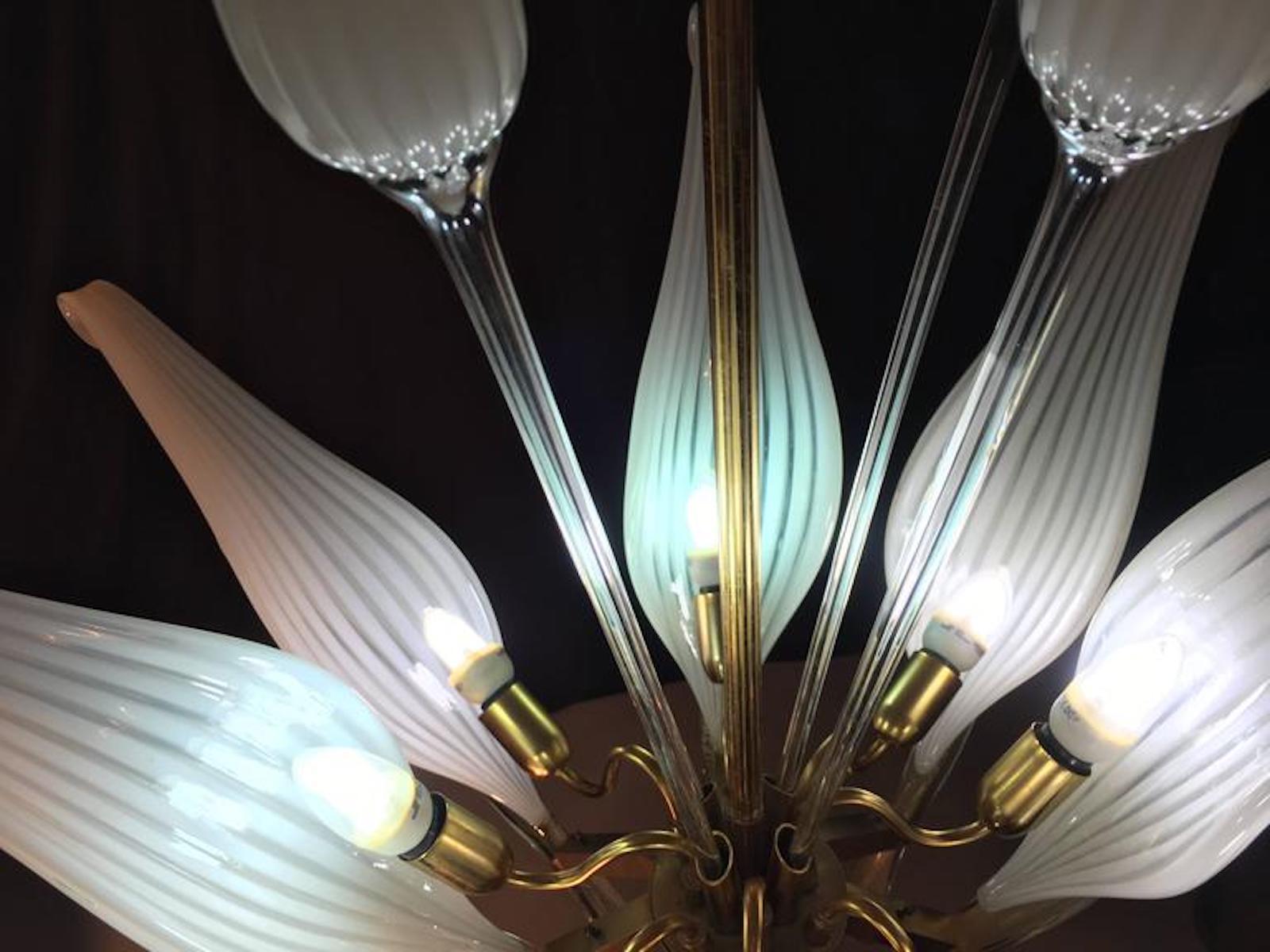 Fantastic Franco Luce for Seguso Murano Chandelier In Excellent Condition For Sale In Budapest, HU