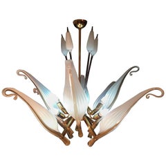 Fantastique Franco Luce pour le lustre Seguso Murano