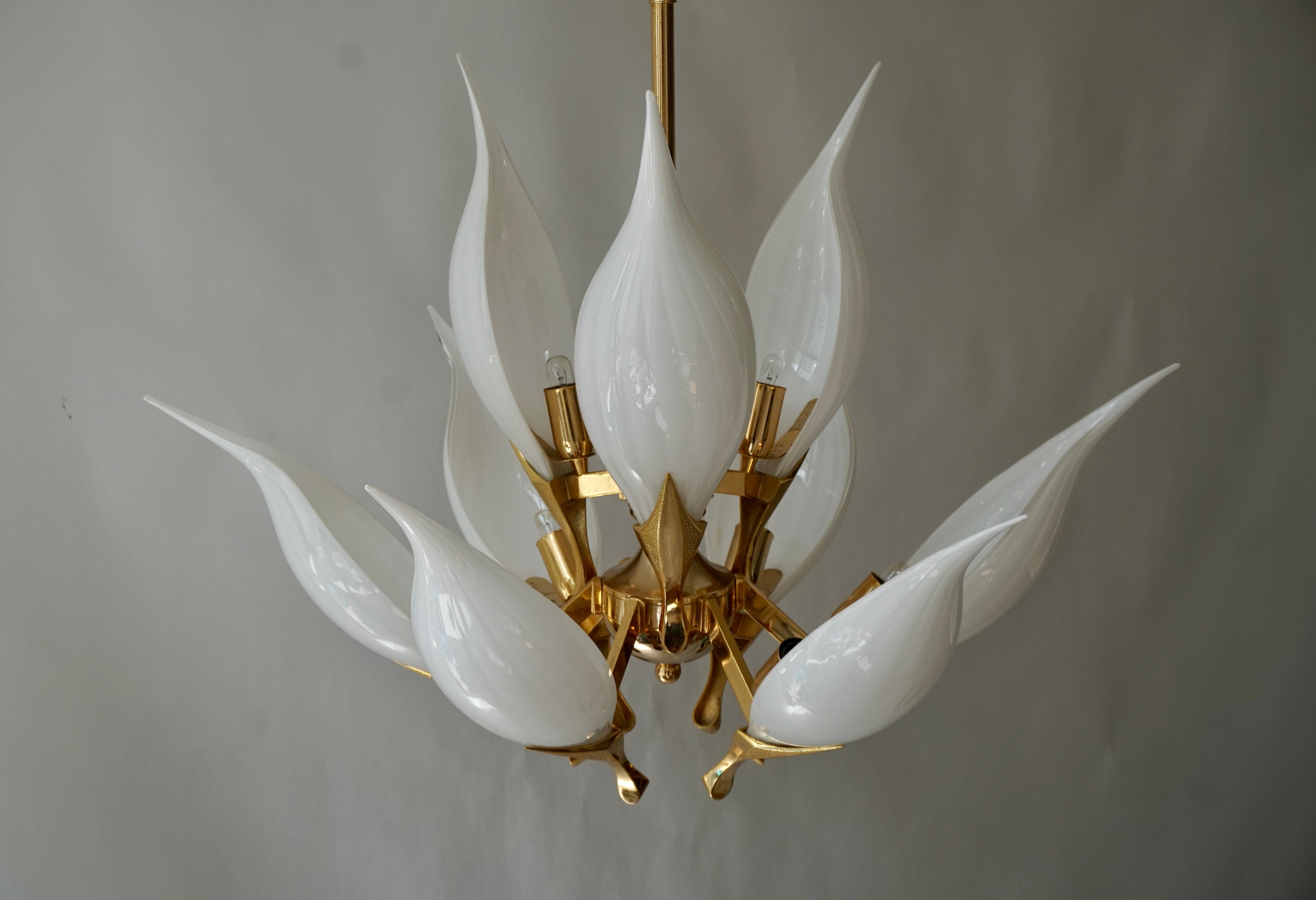 Fantastic Franco Luce for Seguso Murano Glass Chandelier For Sale 5