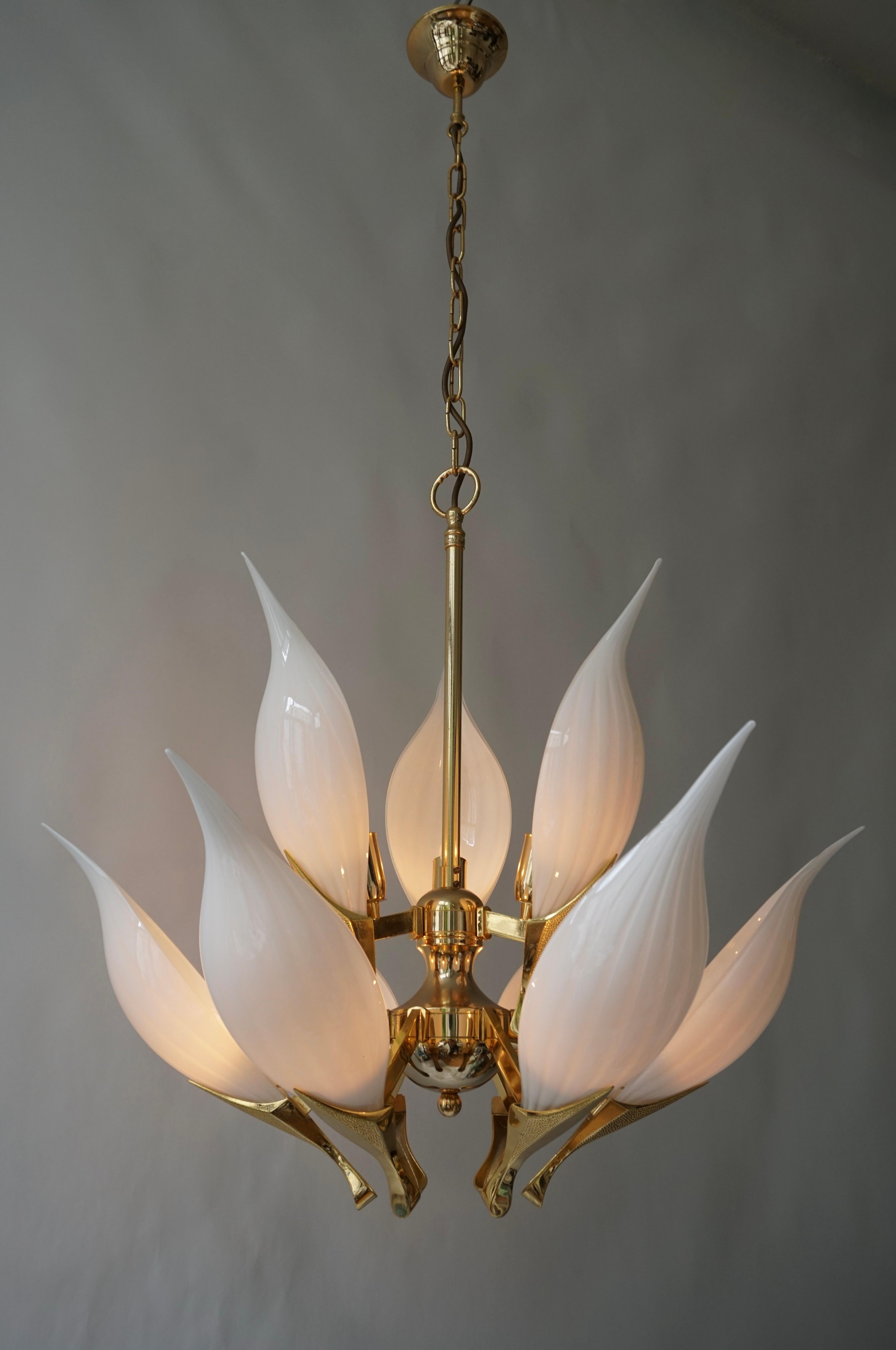 Fantastico lampadario in vetro di Murano di Franco Luce per Seguso In condizioni buone in vendita a Antwerp, BE