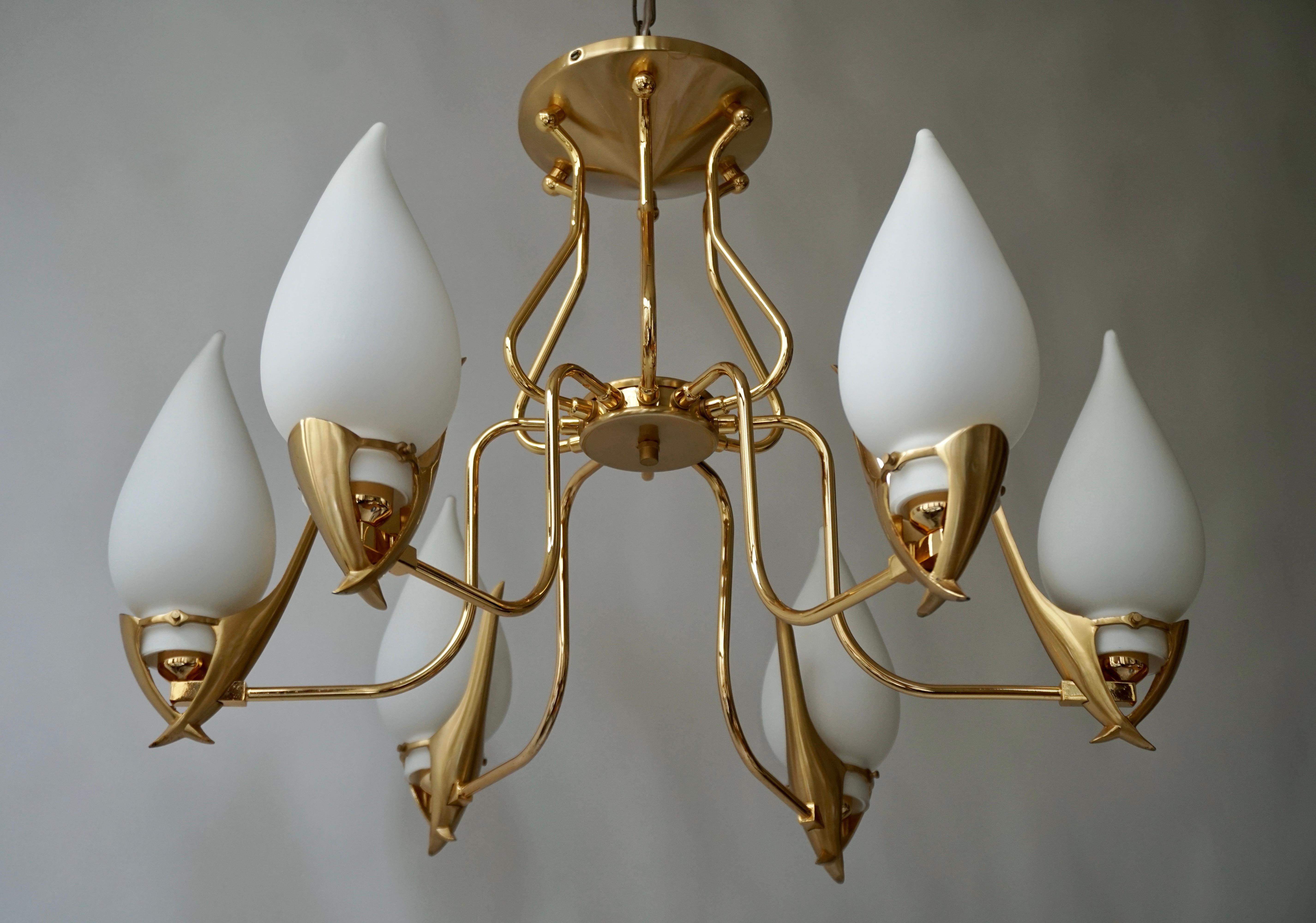 Franco Luce Murano Glass Chandelier, 1970s For Sale 1
