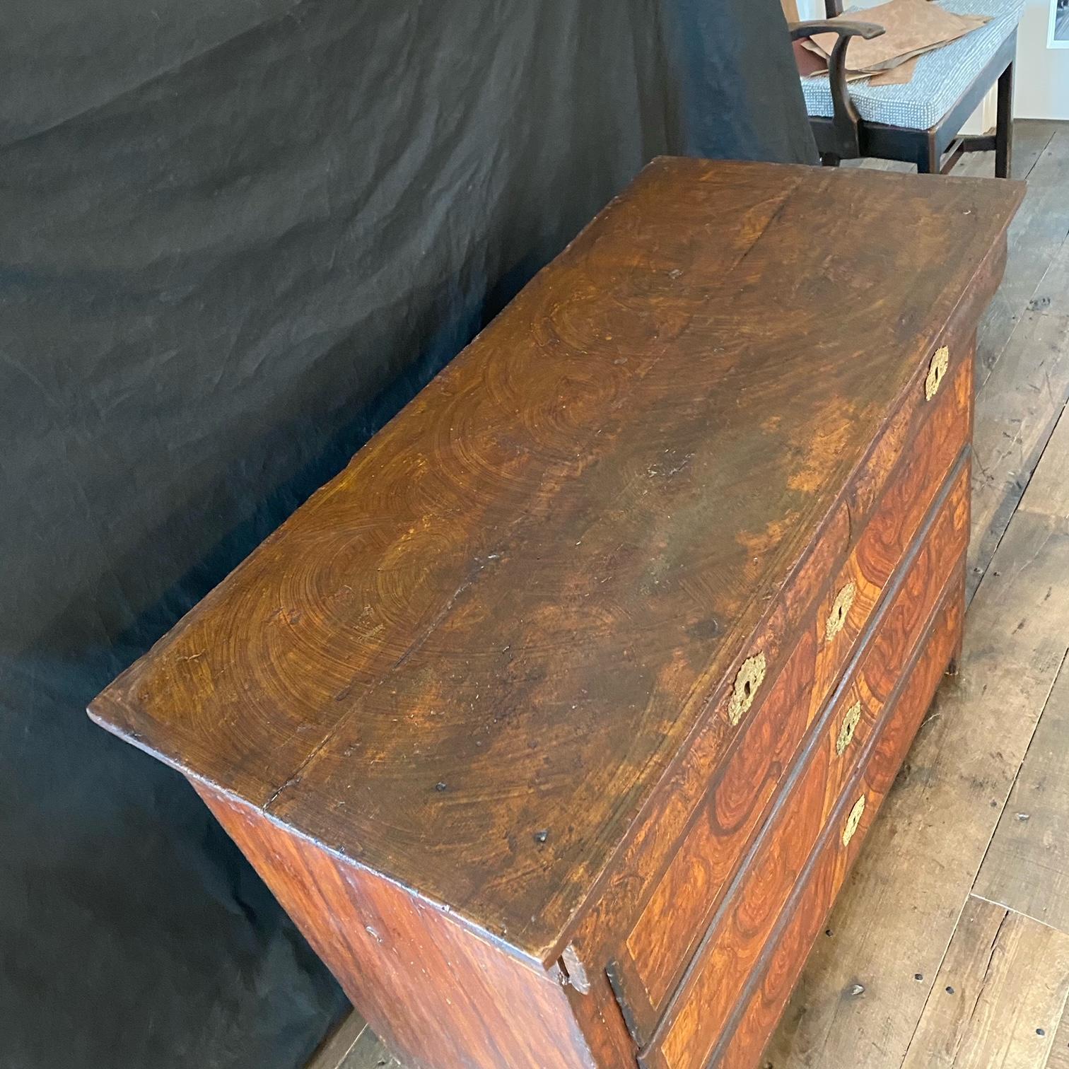 Fantastic French 18th Century Faux Grain Painted Commode Chest of Drawers 3