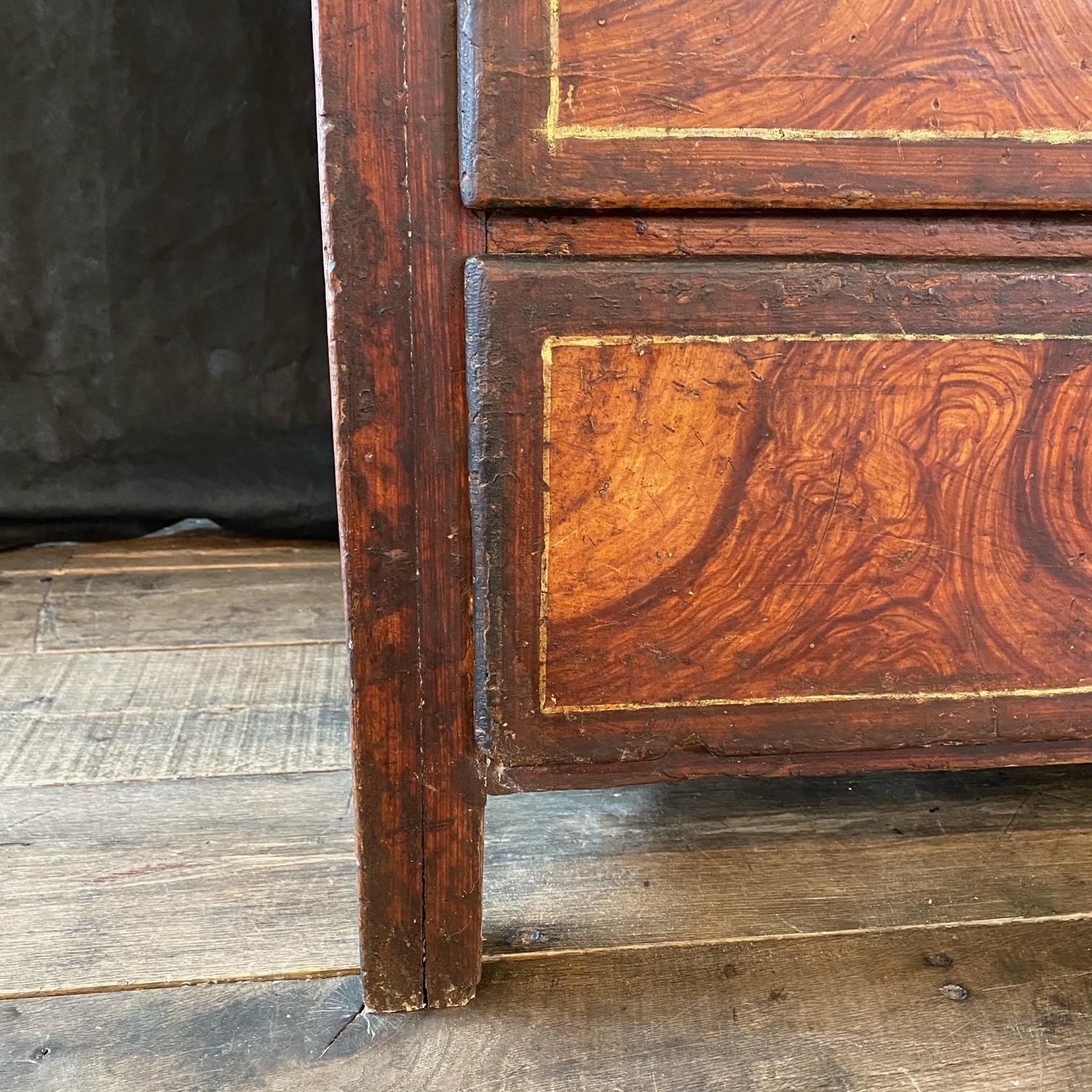 Fantastic French 18th Century Faux Grain Painted Commode Chest of Drawers 7