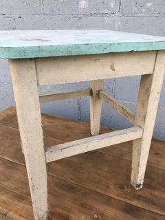 Fantastic French Antique Stool, Bedside, Original Paint, Vintage, Oak