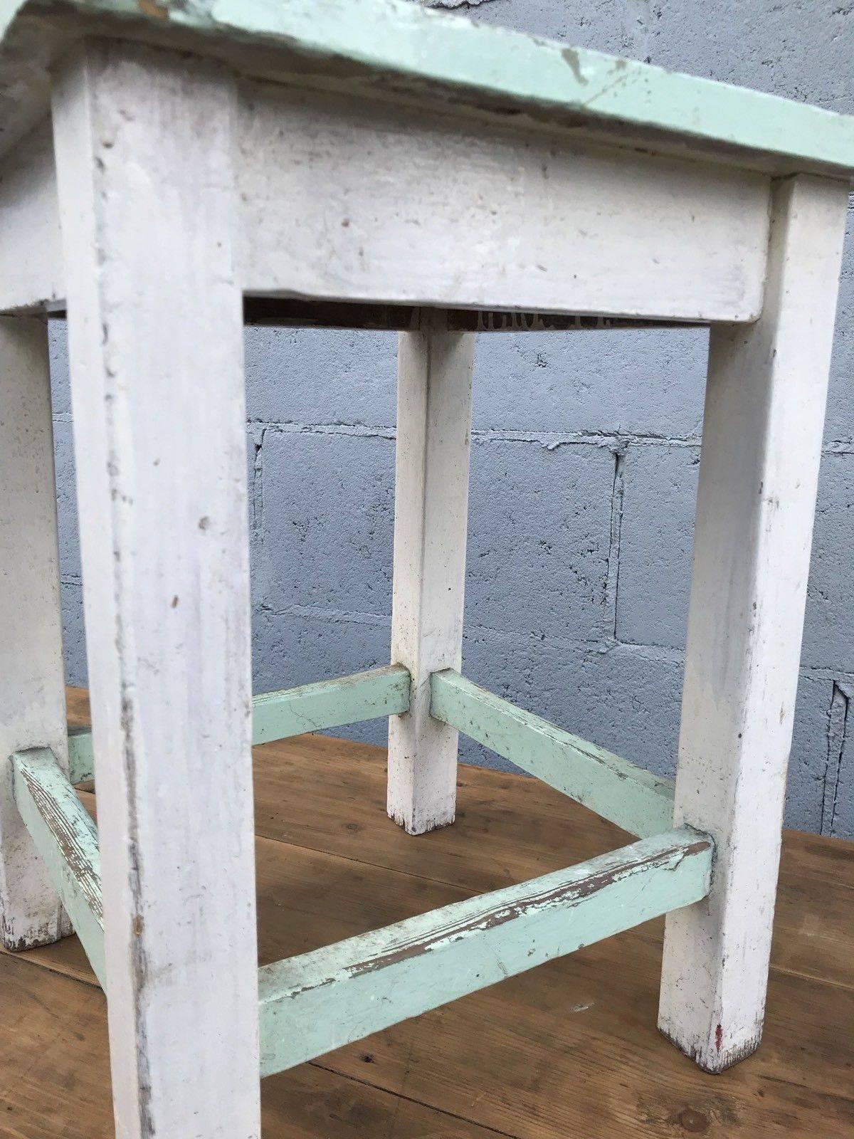 Fantastic French Antique Stool, Bedside, Original Paint, Vintage, Oak In Good Condition For Sale In Lingfield, West Sussex