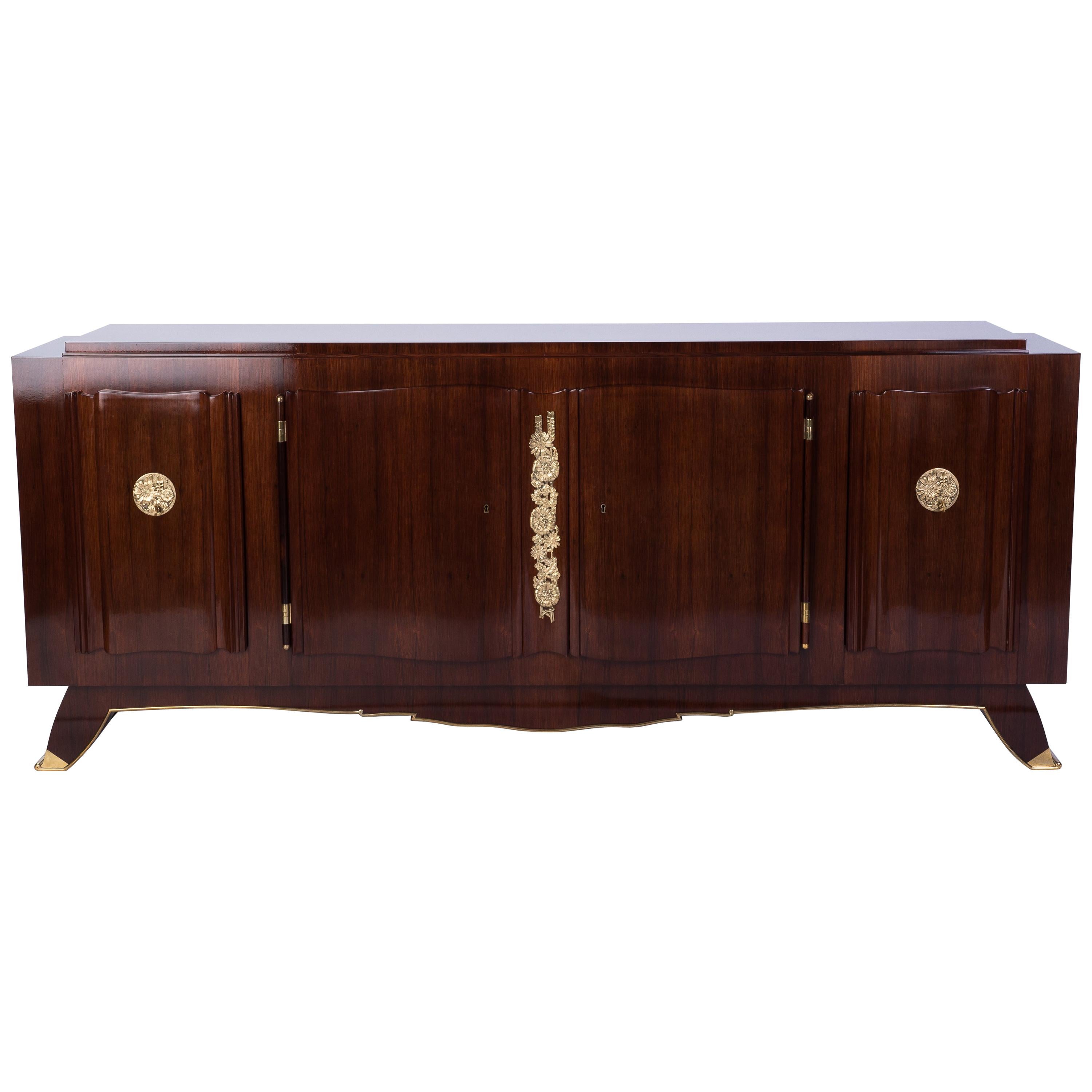 Fantastic French Art Deco Sideboard Credenza in Rosewood by Jules Leleu