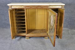 Fantastic French Bronze Mounted Marble Column Marble Top Sideboard