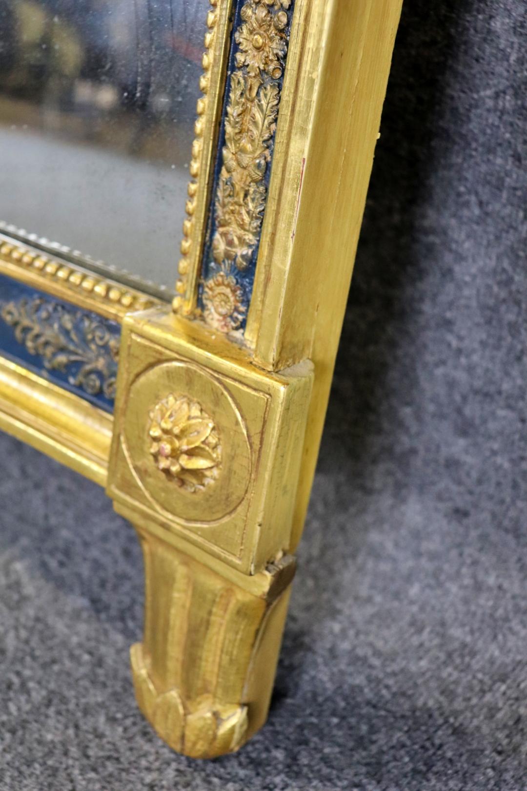Fantastique miroir mural ancien Louis XV français sculpté en vente 4