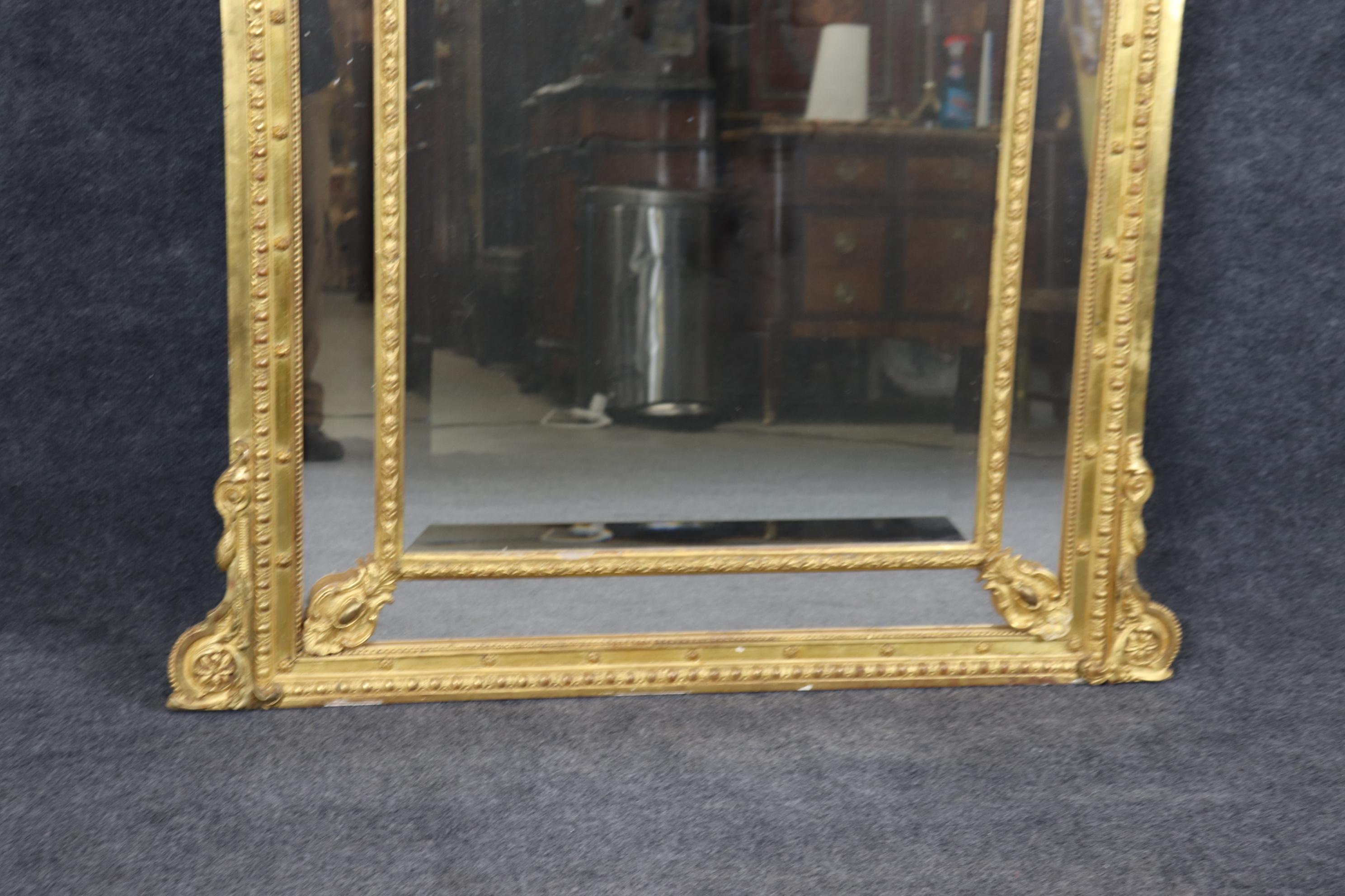 Fantastic French Gilded Figural Maiden Mirror with Full Body Birds and Flowers For Sale 4