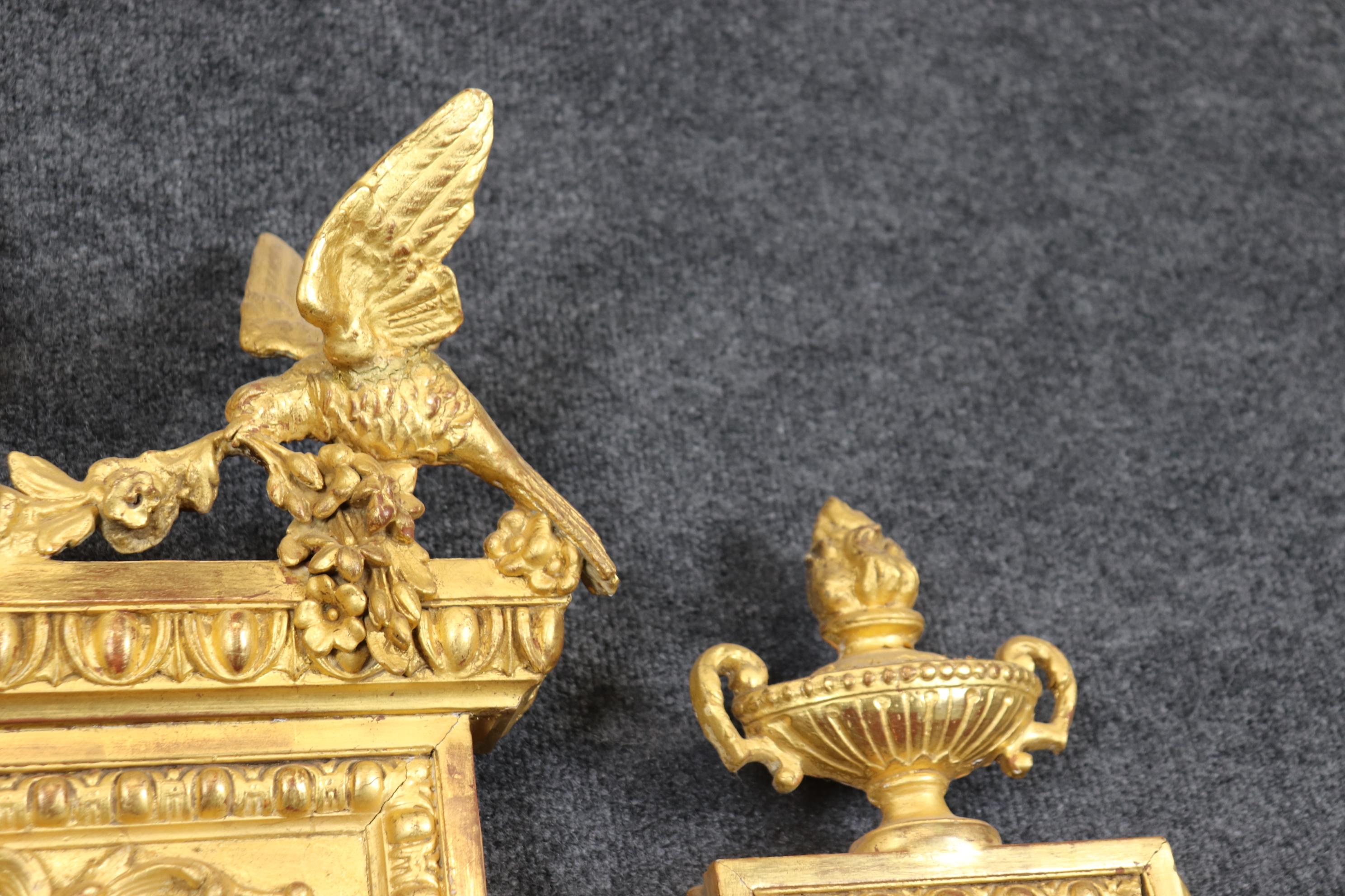 Fantastic French Gilded Figural Maiden Mirror with Full Body Birds and Flowers For Sale 5