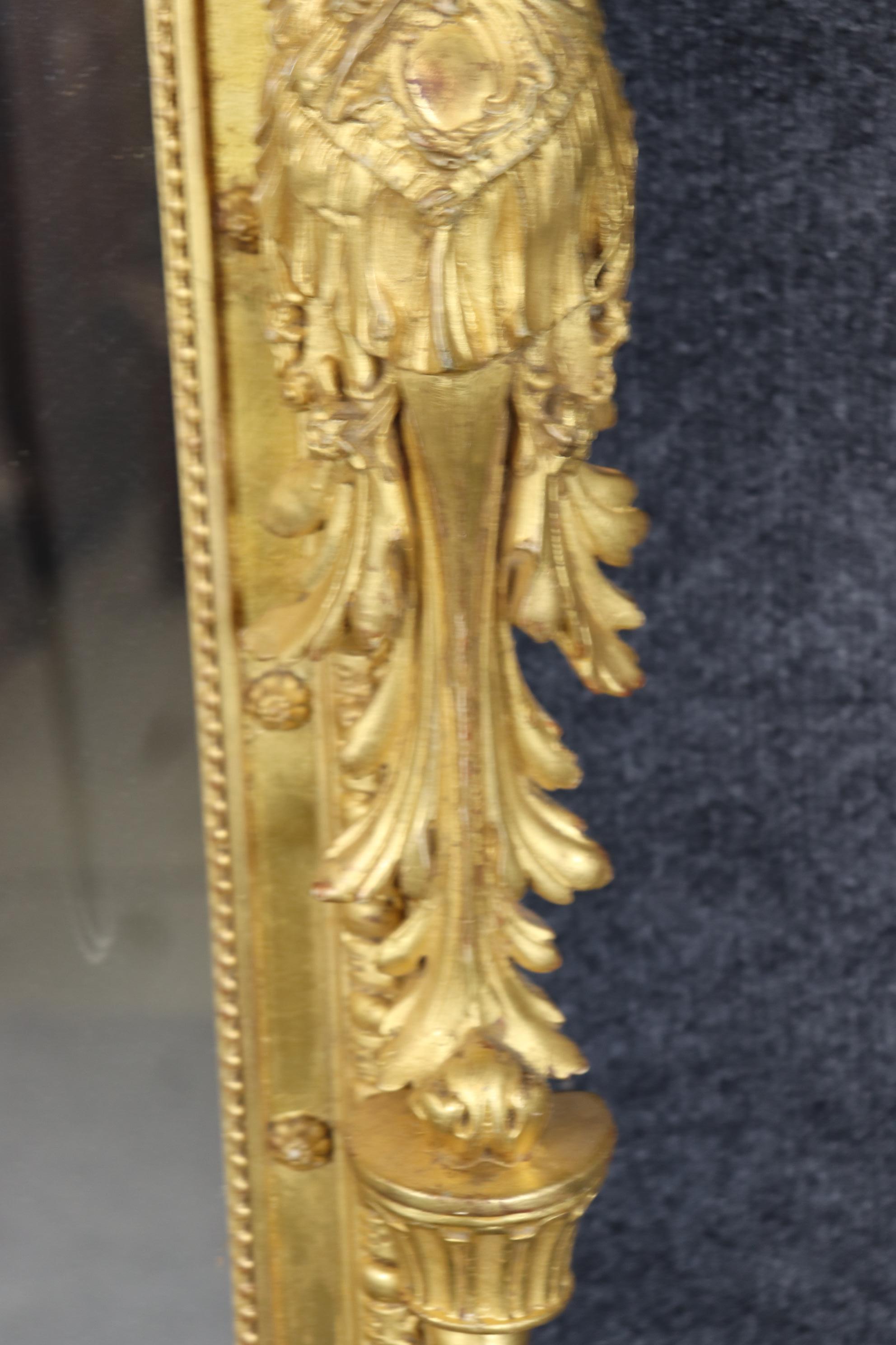 Fantastic French Gilded Figural Maiden Mirror with Full Body Birds and Flowers For Sale 7