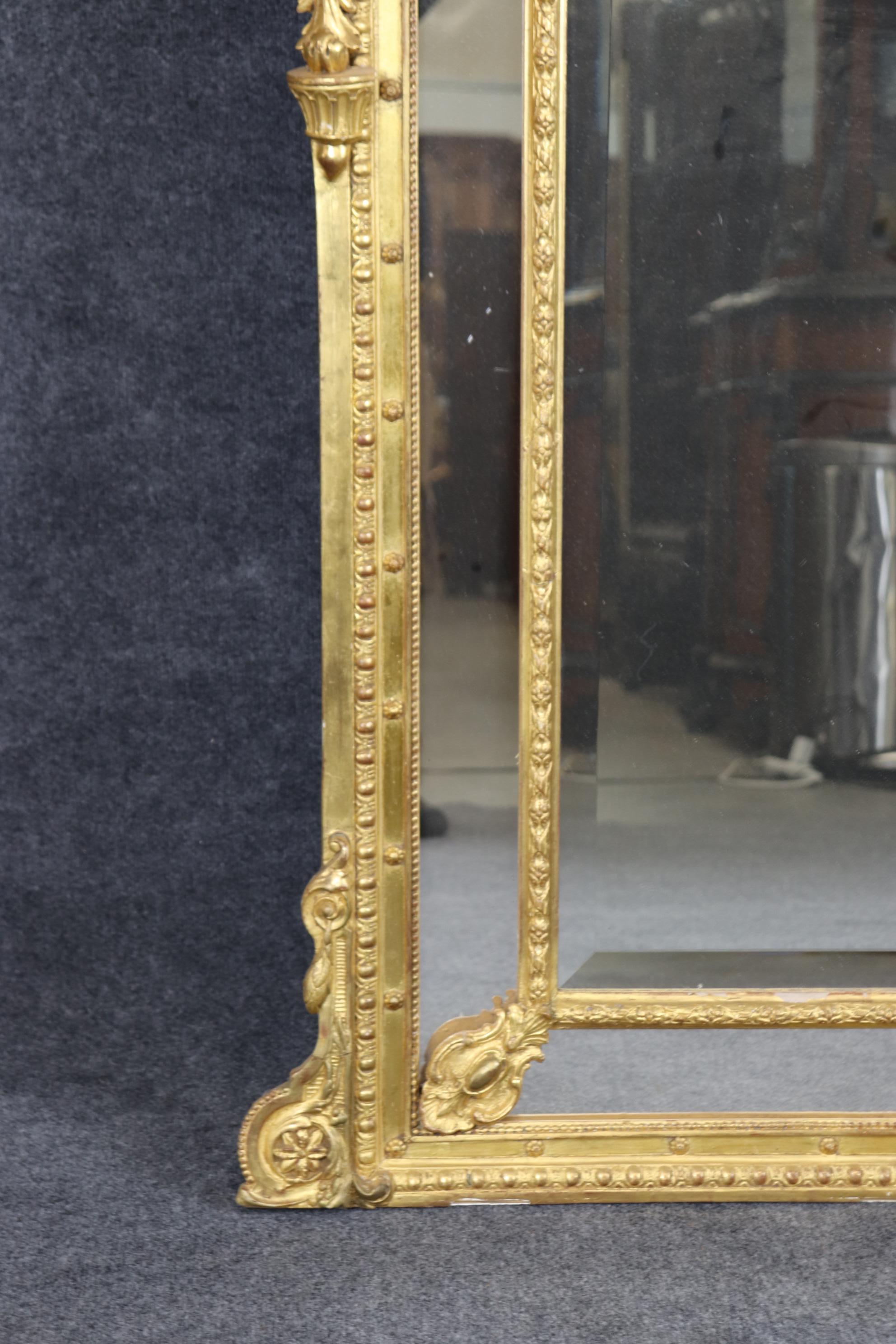 Fantastic French Gilded Figural Maiden Mirror with Full Body Birds and Flowers For Sale 3