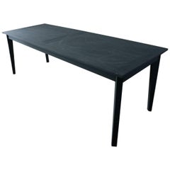 Fantastic, Fun, Large, Slim and Sleek Painted Space Black Farm Table Sits 8-12 Fantastic, Fun, Large, Slim and Sleek Painted Space Black Farm Table Sits 8-12