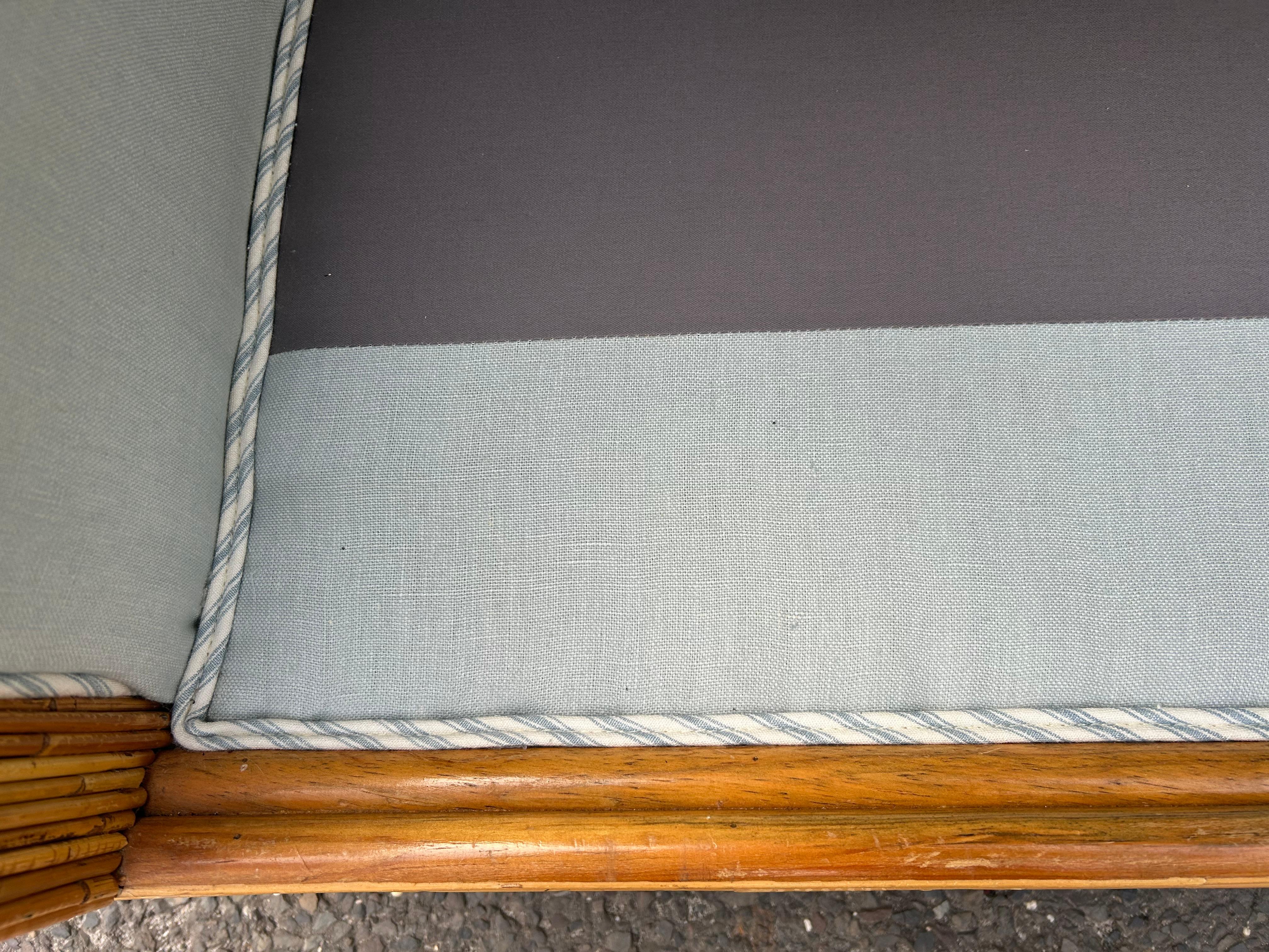 Fantástico sofá loveseat de carrizo estilo Gabriella Crespi Moderno de mediados de siglo en venta 9