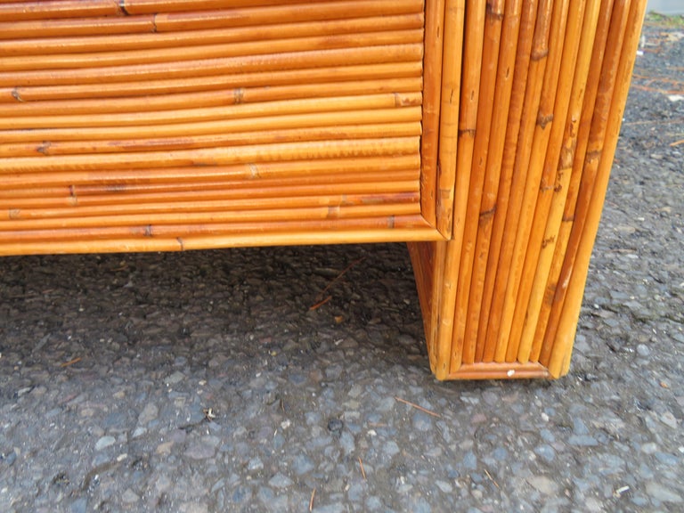 Fantastic Pencil Reed Rattan Credenza Mid-Century Modern For Sale 7
