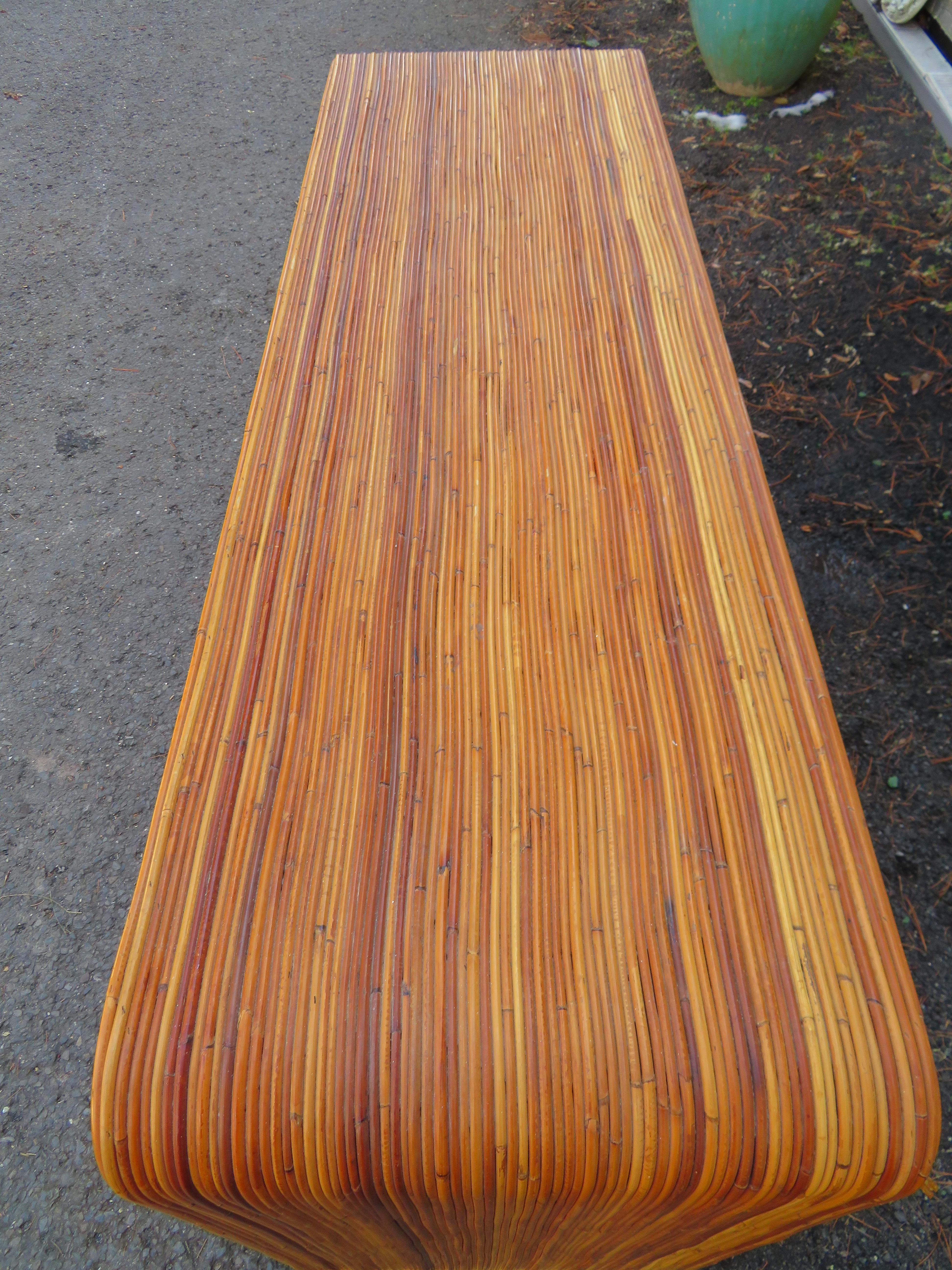 Anrichte aus Rattan mit Bleistift und Schilf, Moderne der Mitte des Jahrhunderts im Angebot 9