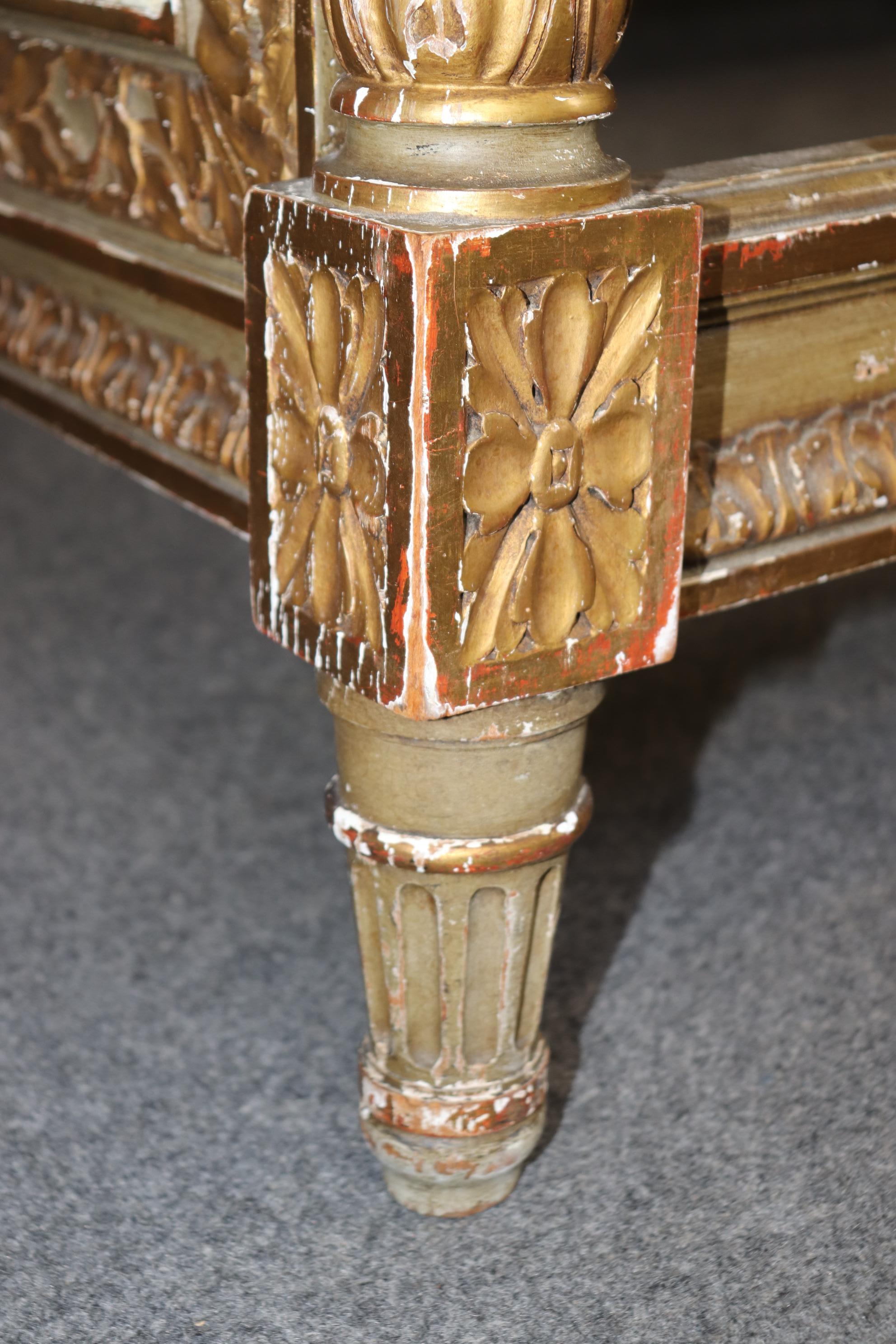 Fantastic Genuine Gilt French Louis XVI Tall Upholstered Full Double Size Bed 1