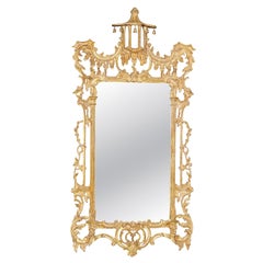 Fantastic Gilded Italian-Made Chinese Chippendale Giltwood Wall Mirror