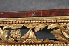 Fantastic Gilded Rouge Marble French 19th Century Italian Marble Top Console