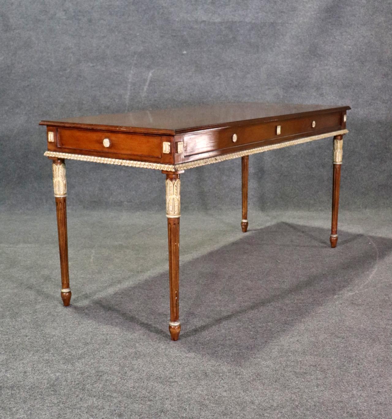 Fantastic Gilt Wood French Louis XVI Style Mahogany Writing Desk  8