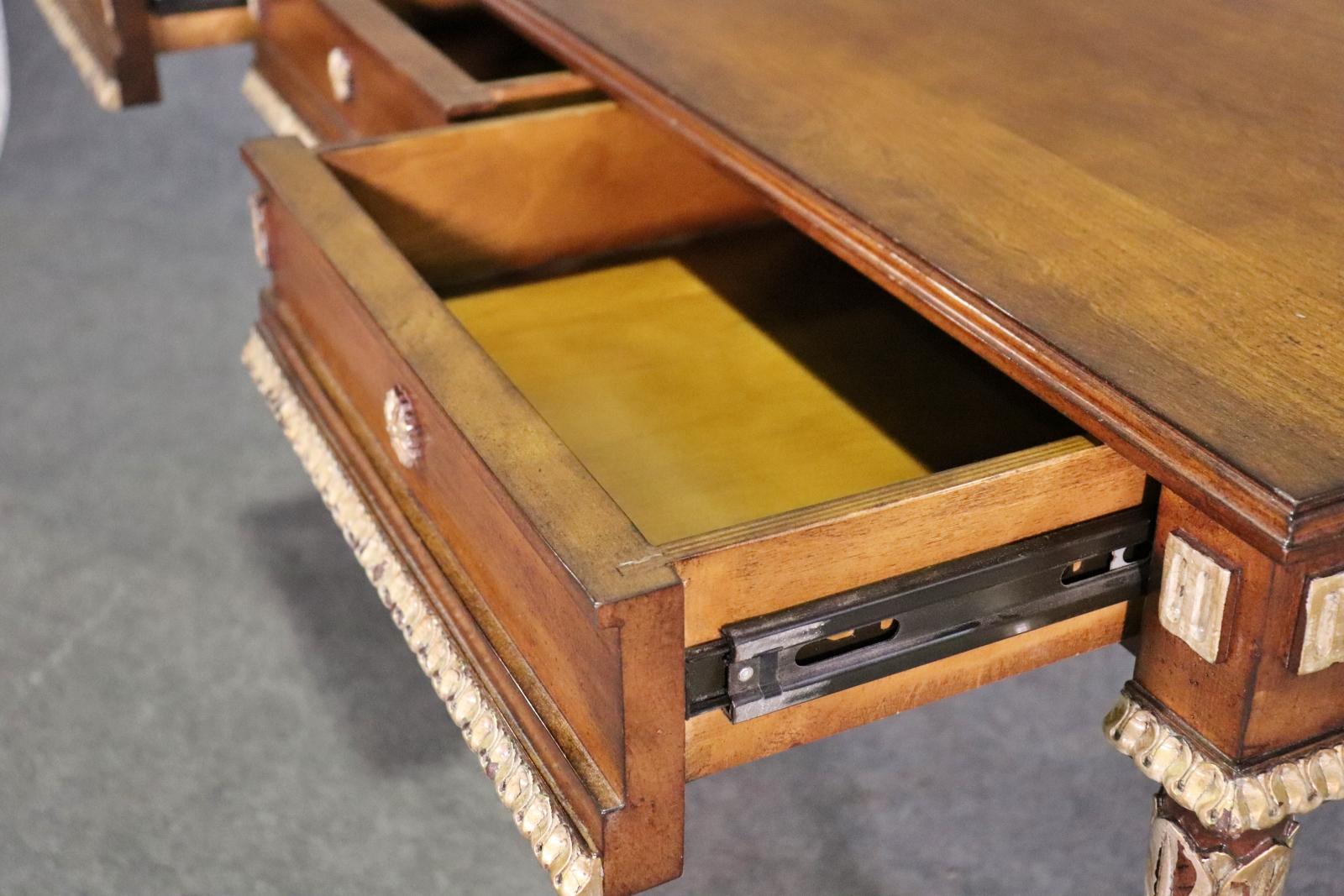 Fantastic Gilt Wood French Louis XVI Style Mahogany Writing Desk  1