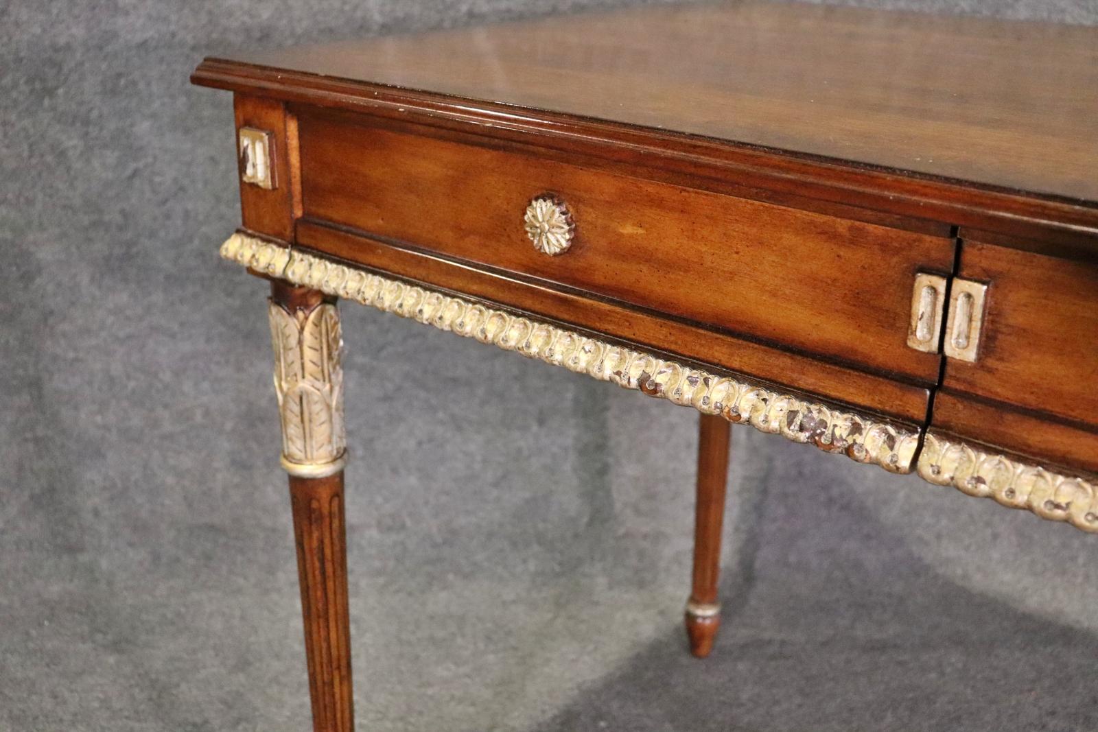 Fantastic Gilt Wood French Louis XVI Style Mahogany Writing Desk  4