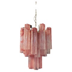 Fantastic Glass Tube Chandelier - 30 Albaster Pink Glasses