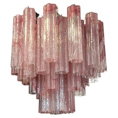 Fantastic Glass Tube Chandelier, 36 Albaster Pink Glasses