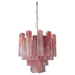 Fantastic Glass Tube Chandelier - 36 Albaster Pink Glasses