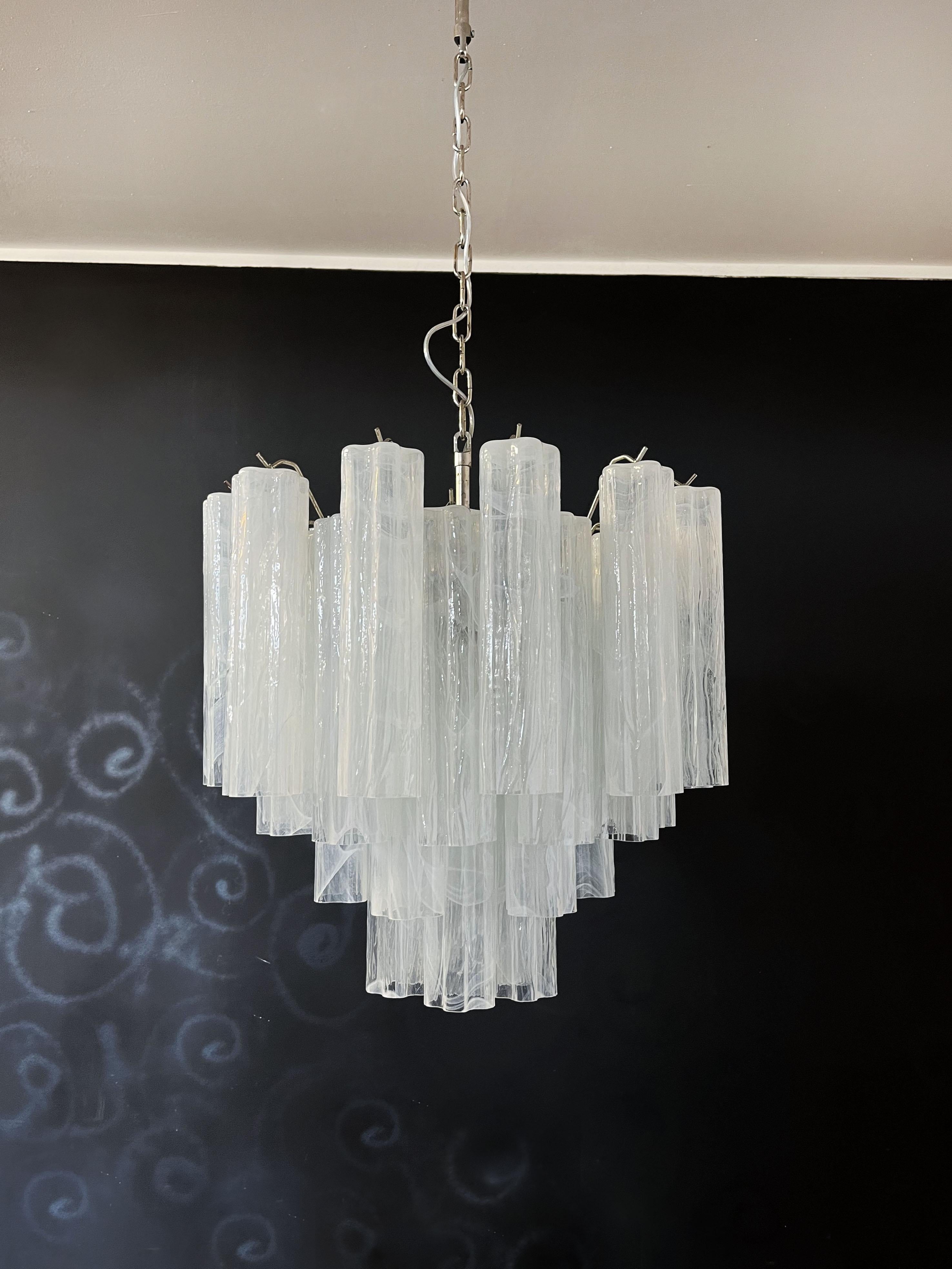 Fantastic Glass Tube Chandelier, 36 Albaster White Glasses at 1stDibs