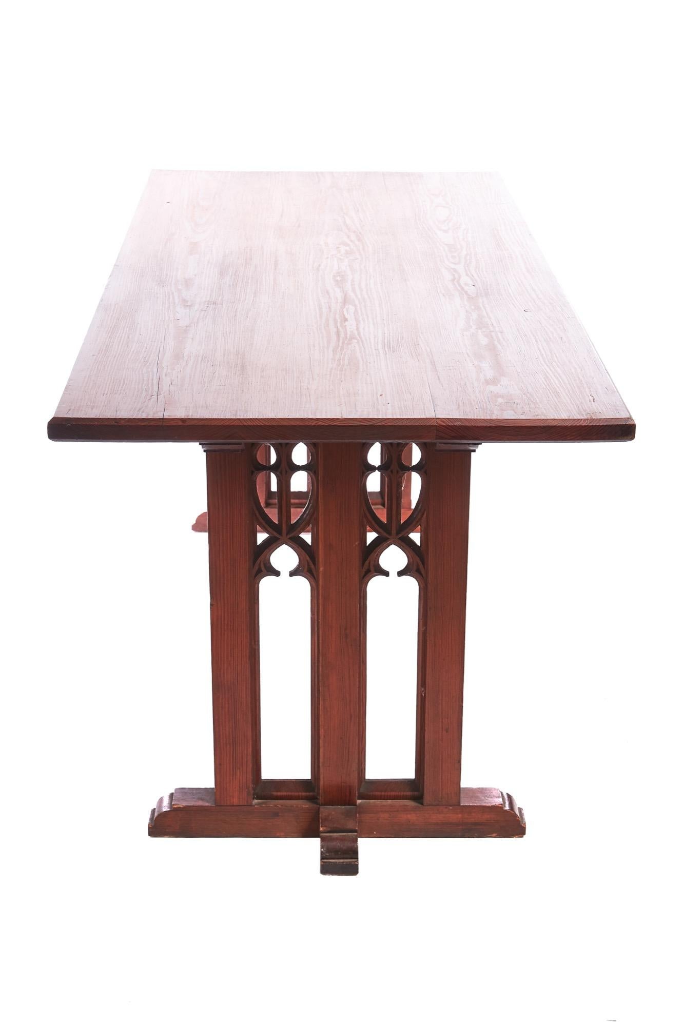 Fantastic Gothic Pitch Pine Alter Table 5