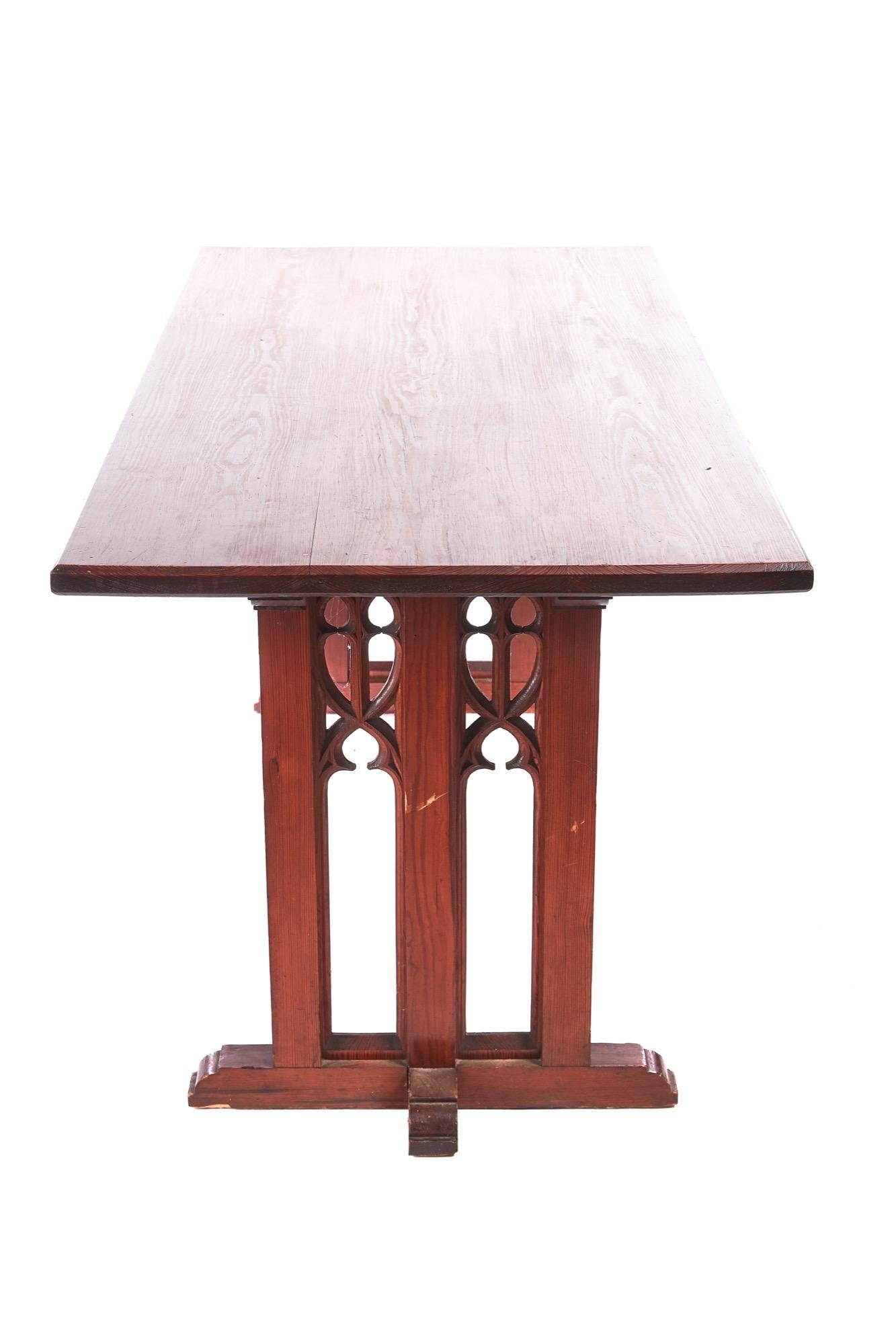 Fantastic Gothic Pitch Pine Alter Table 3