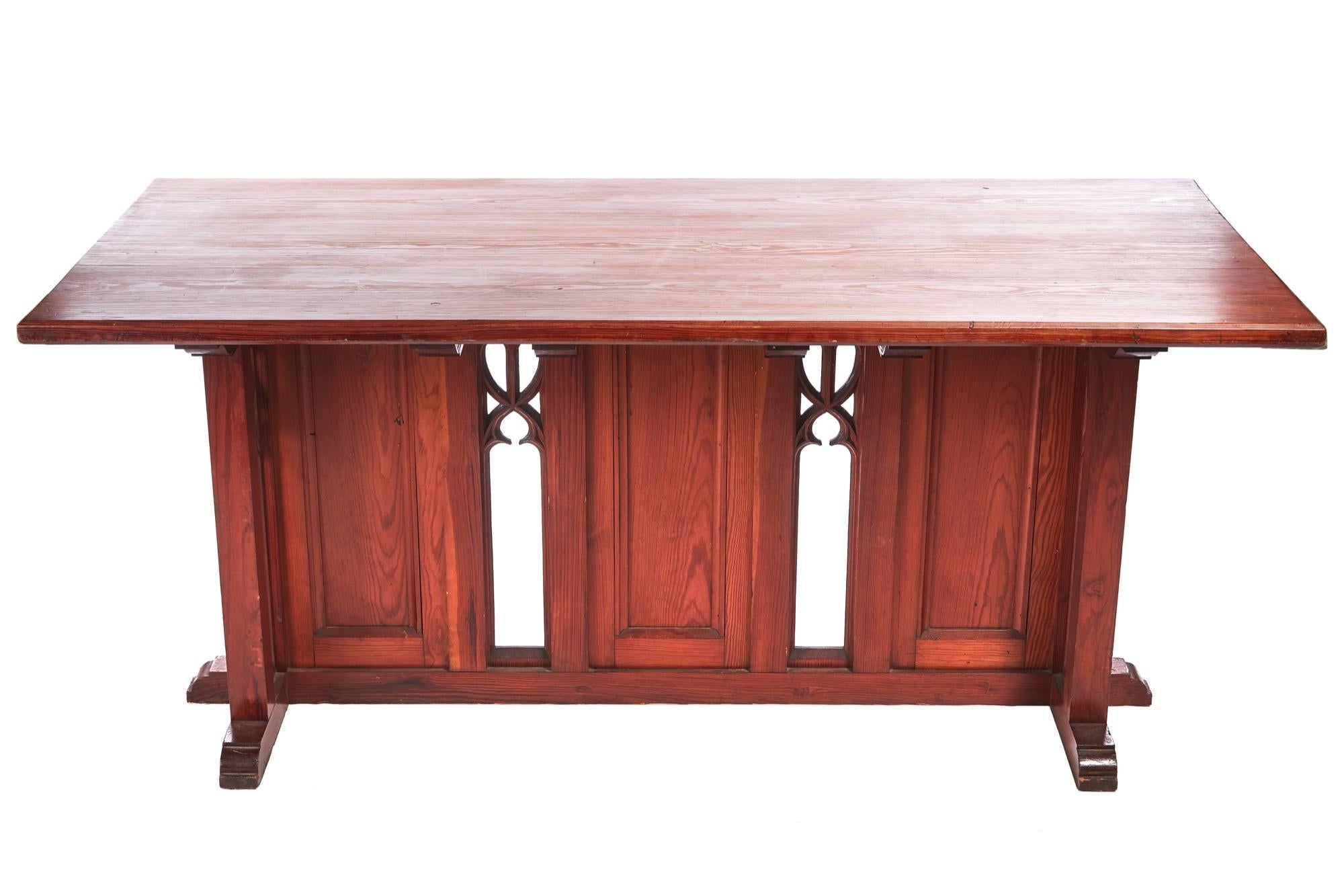 Fantastic Gothic Pitch Pine Alter Table 4