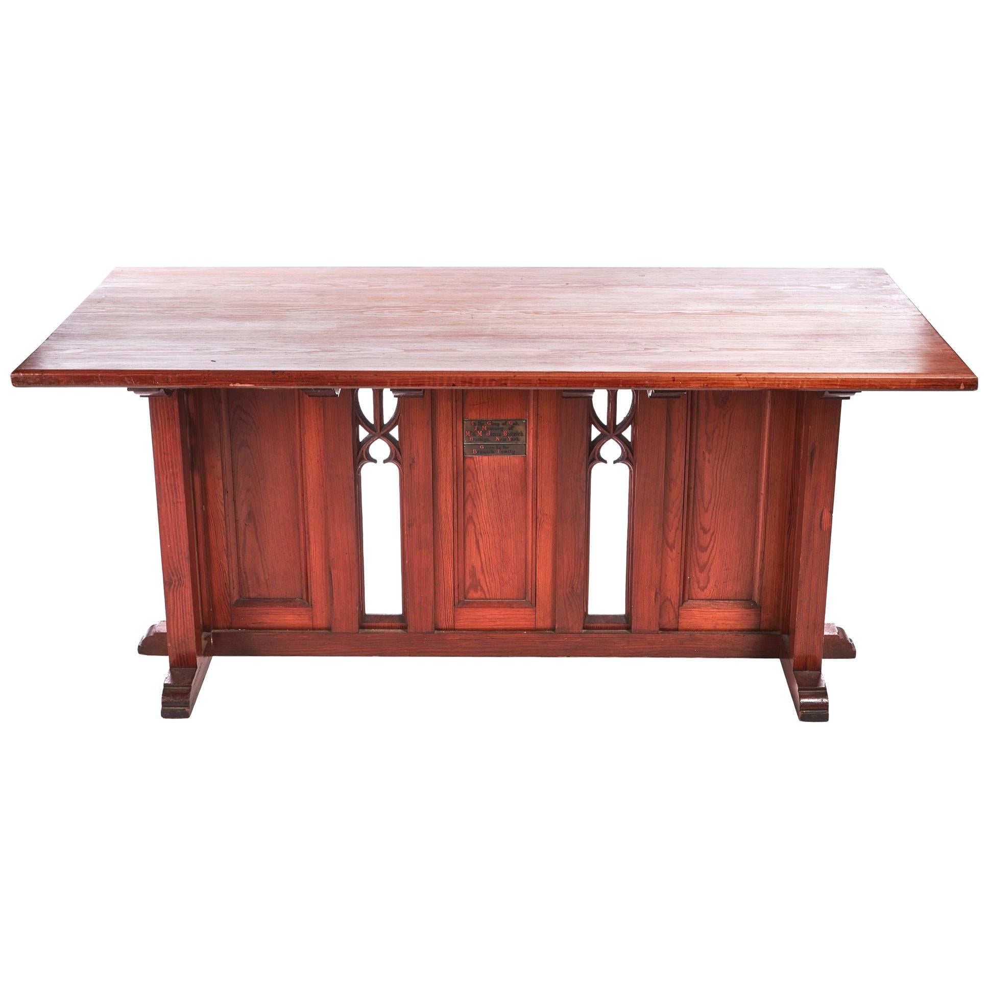 Fantastic Gothic Pitch Pine Alter Table