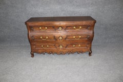 Fantastic Hand-made Country French Dark Walnut Louis XV Bombe Dresser Commode
