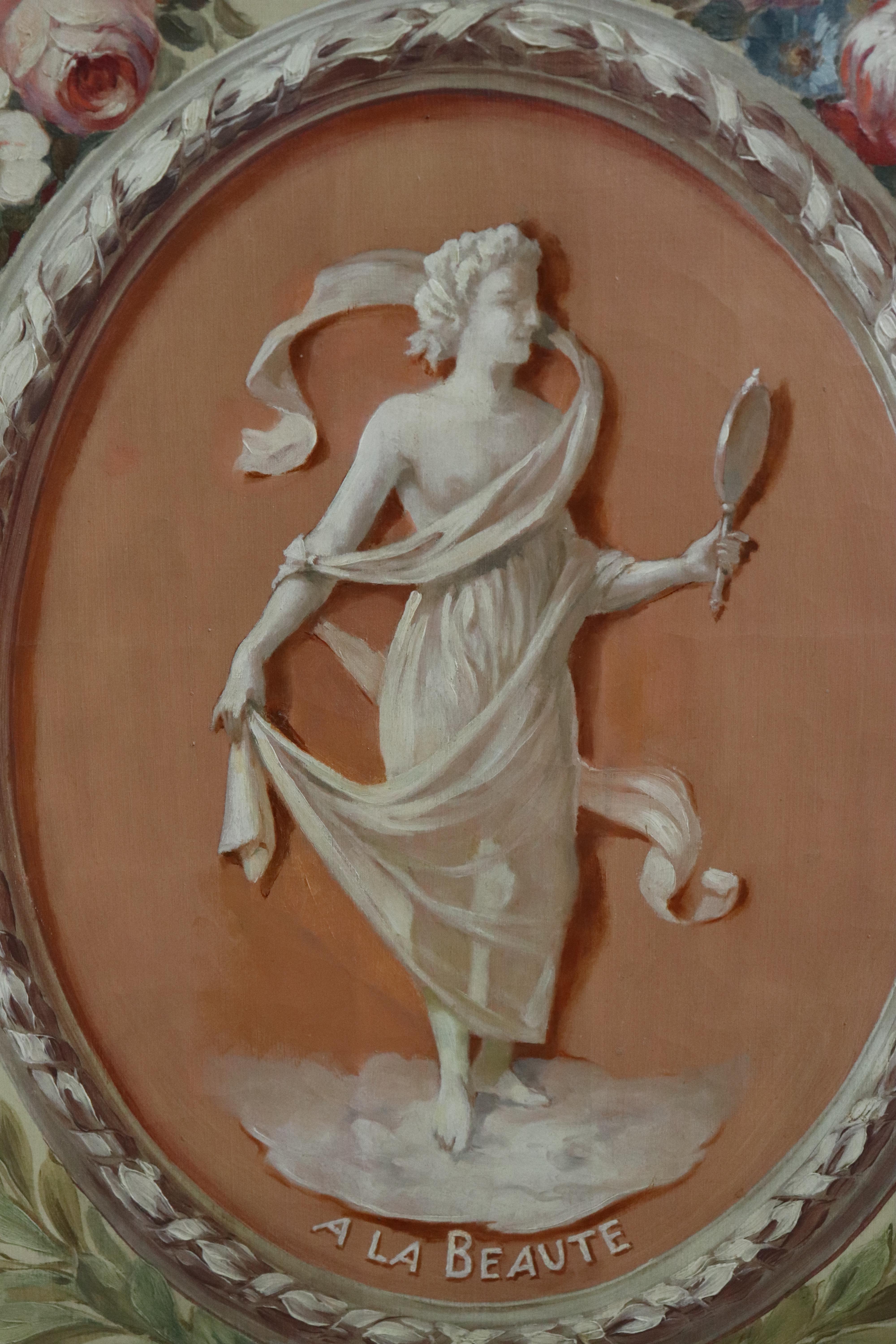 Noce Fantastico paravento romantico classico a 4 pannelli, dipinto a mano, divisorio per la stanza in vendita