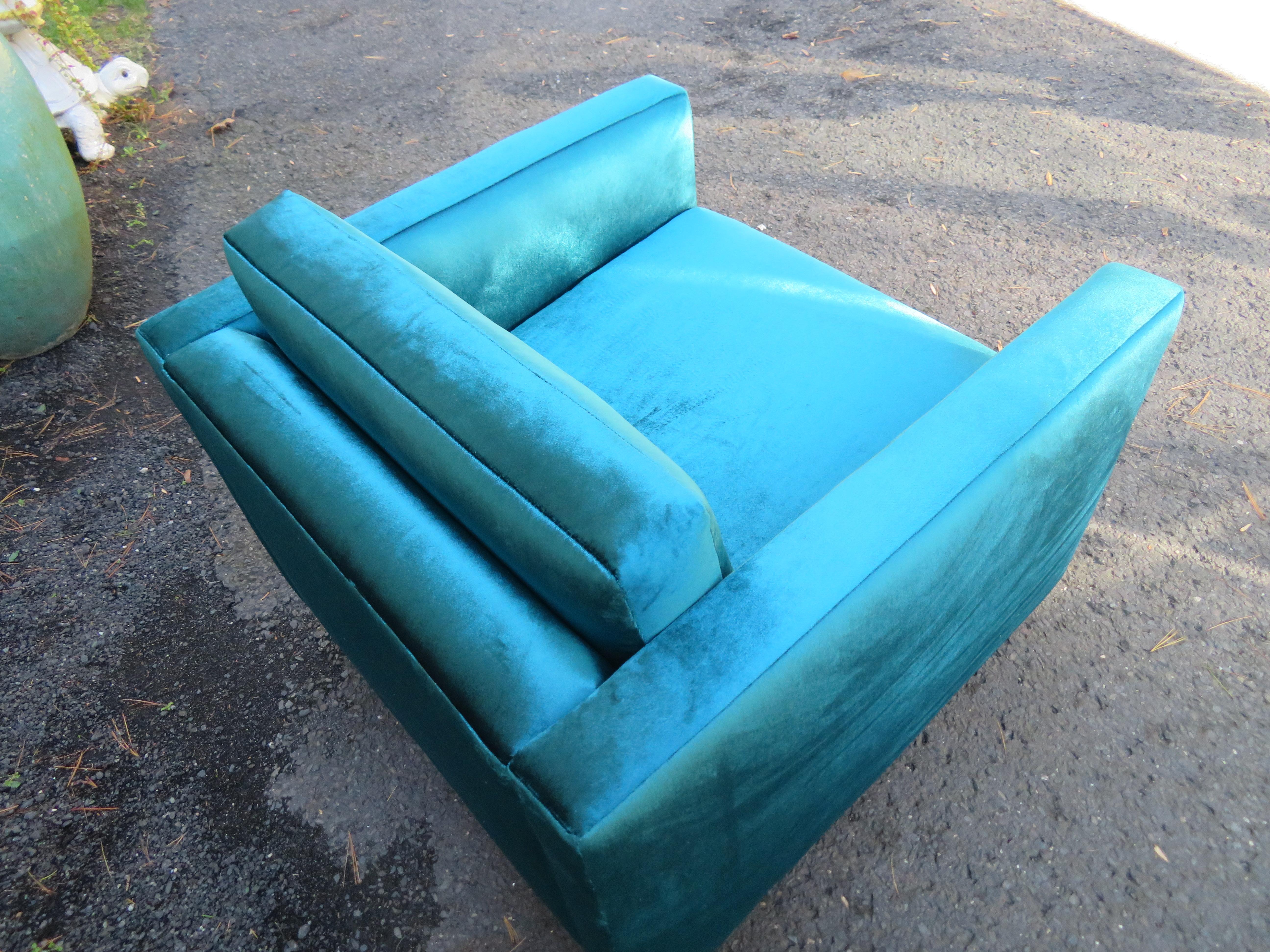 Fantastic Harvey Probber Style Even Arm Tuxedo Lounge Chair Mid-Century Modern For Sale 1