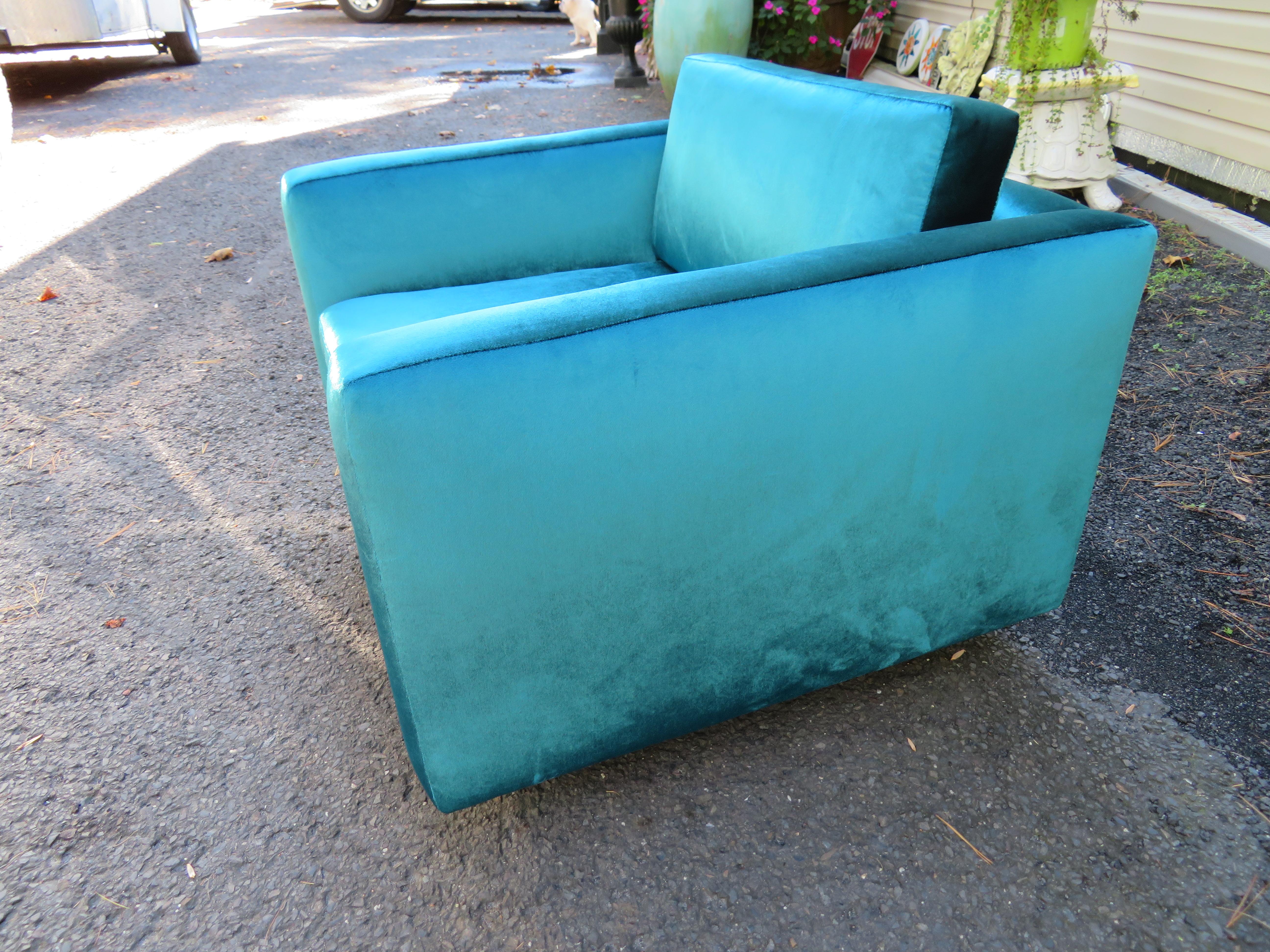 Fantastic Harvey Probber Style Even Arm Tuxedo Lounge Chair Mid-Century Modern For Sale 2