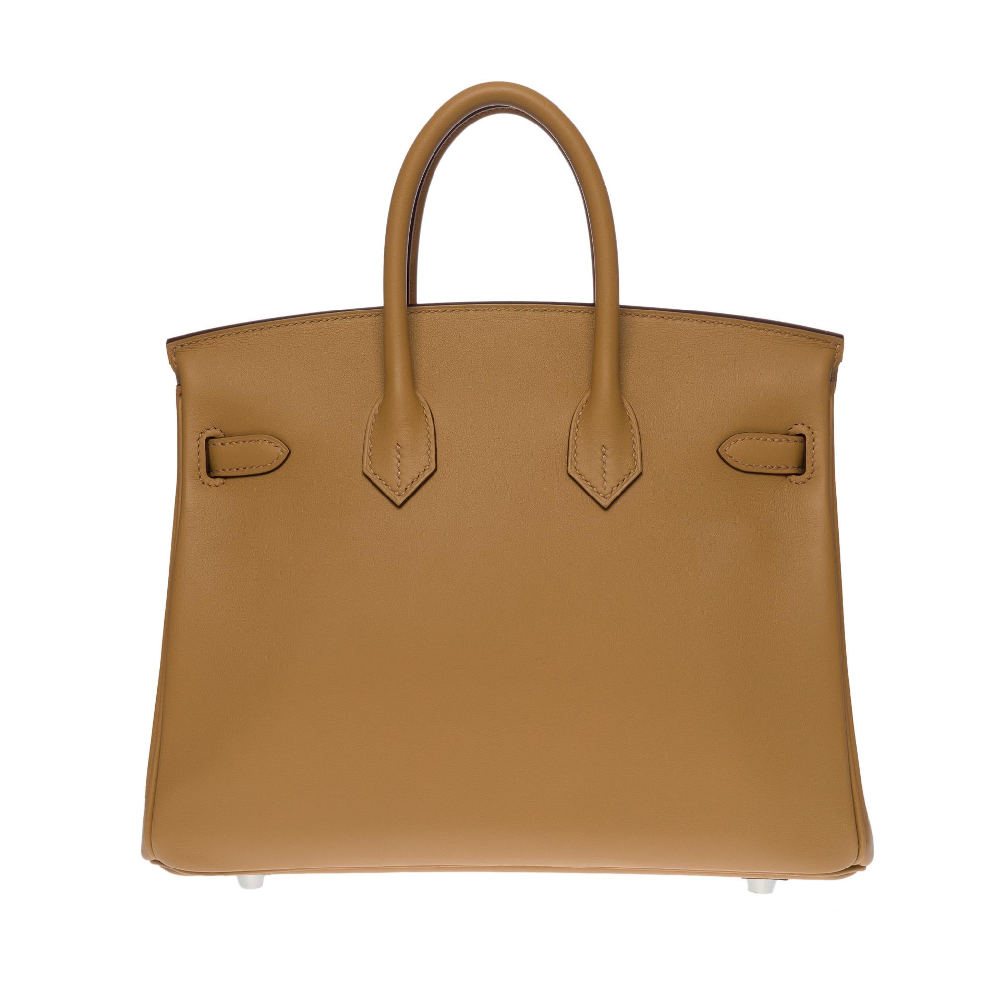Orange  Fantastique sac à main Hermès Birkin 25cm Biscuit In & Out Édition Limitée PHW
