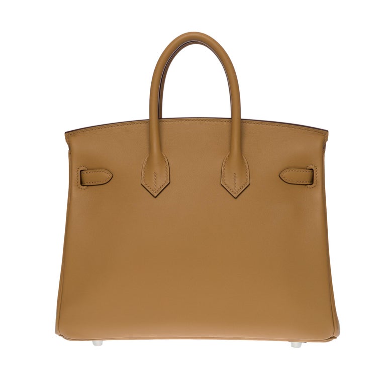 Orange  Fantastic Hermes Birkin 25cm handbag Biscuit In & Out Limited Edition Swift PHW For Sale