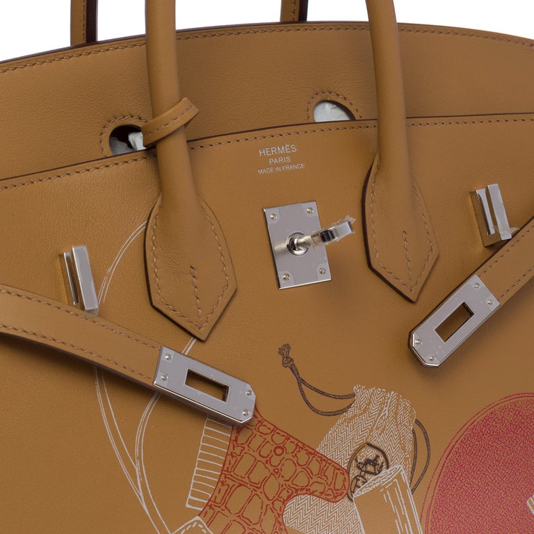  Fantastic Hermes Birkin 25cm handbag Biscuit In & Out Limited Edition Swift PHW For Sale 1