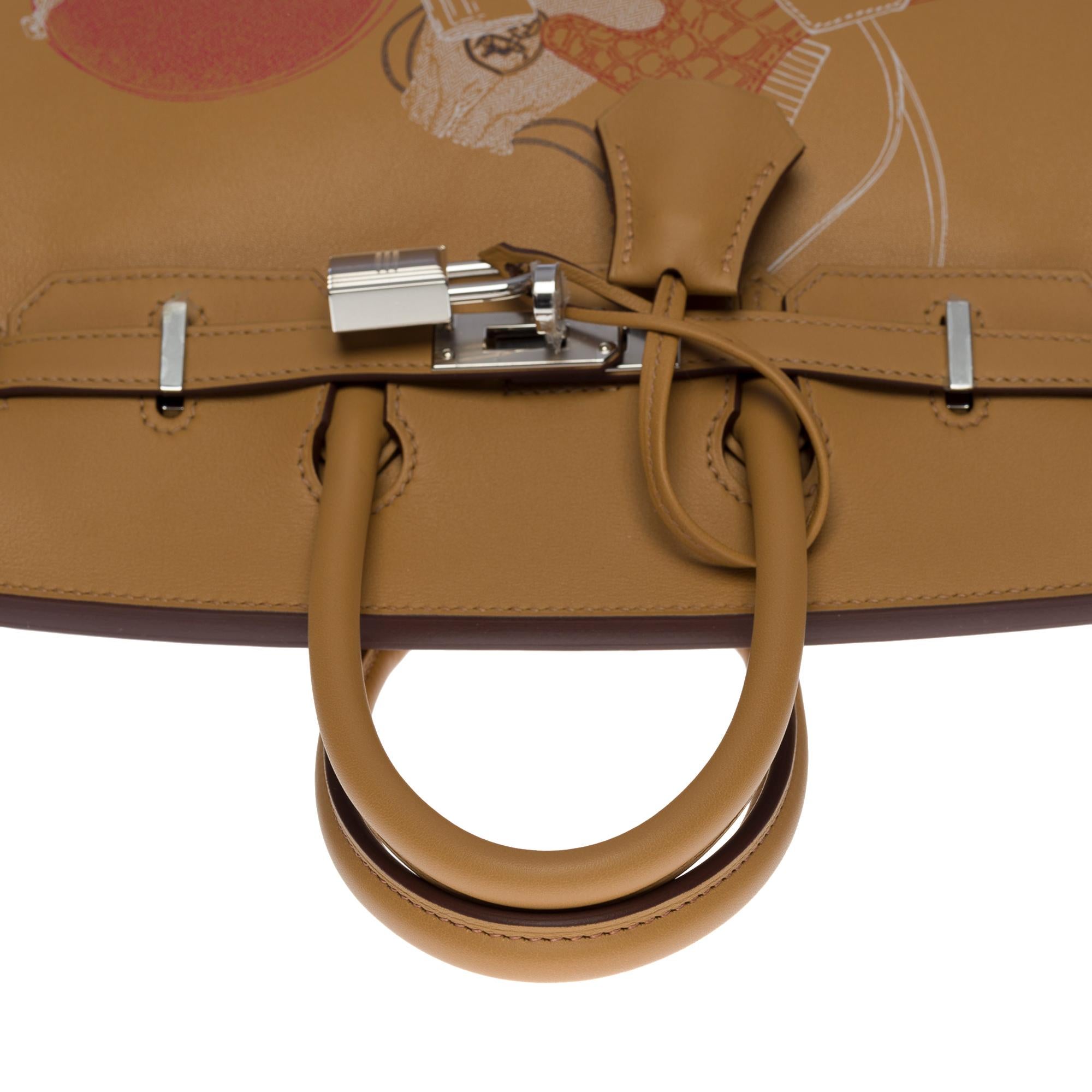  Fantastic Hermes Birkin 25cm handbag Biscuit In & Out Limited Edition Swift PHW For Sale 4