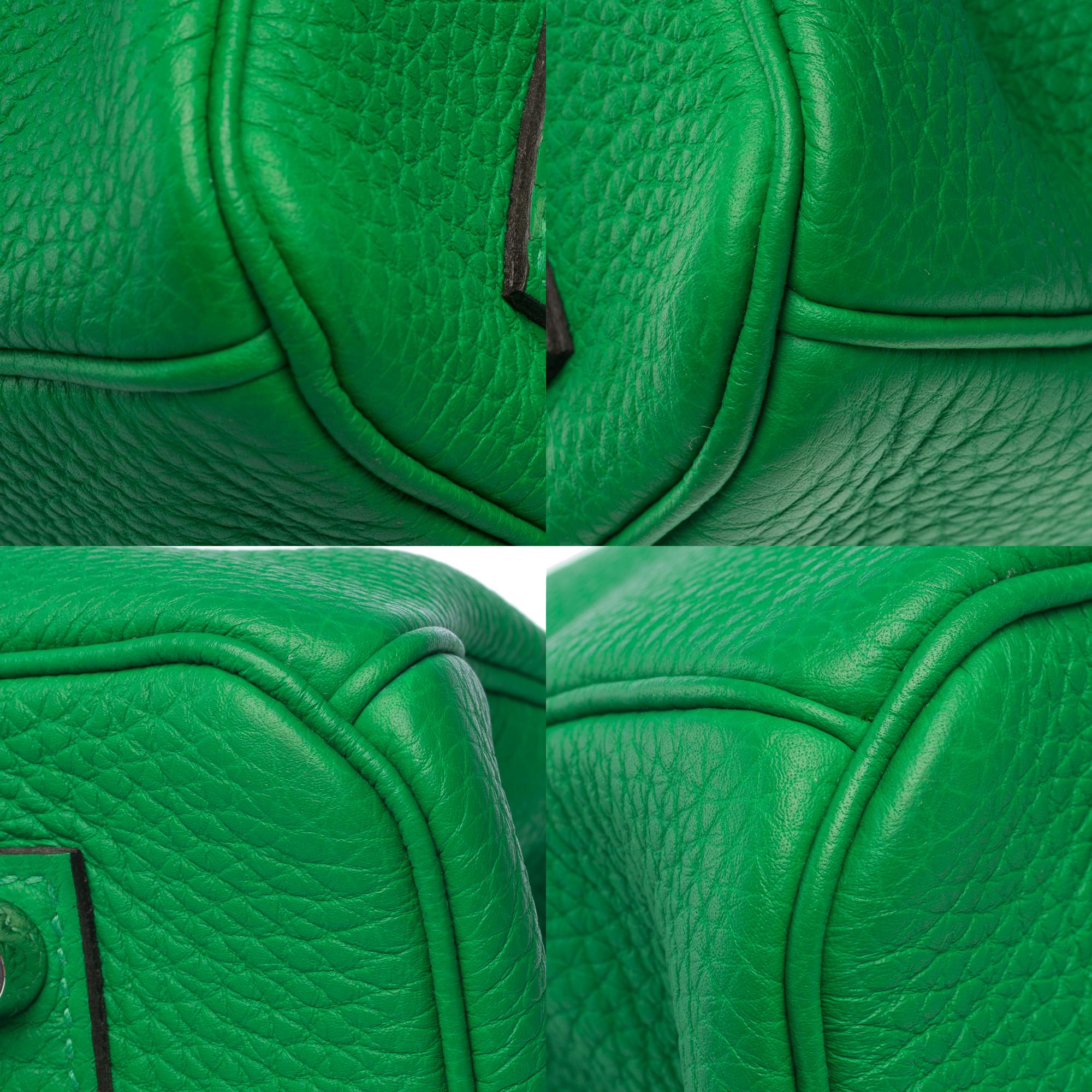 Fantastic Hermès Birkin 35 handbag in Green Bamboo Togo leather, SHW For Sale 9